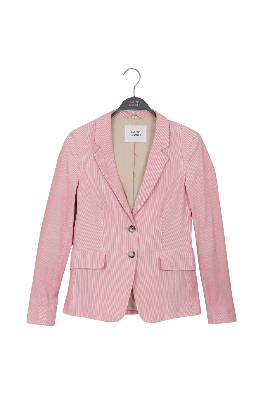 PreLoved Helda - Striped tailoring jacket I Pink stripe - M 1 - Rabens Saloner - DK