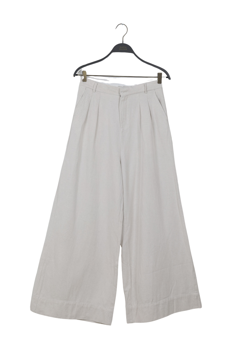 PreLoved Briana - Hemp canvas pleat wide pant - M NATURAL M 1 - Rabens Saloner - DK