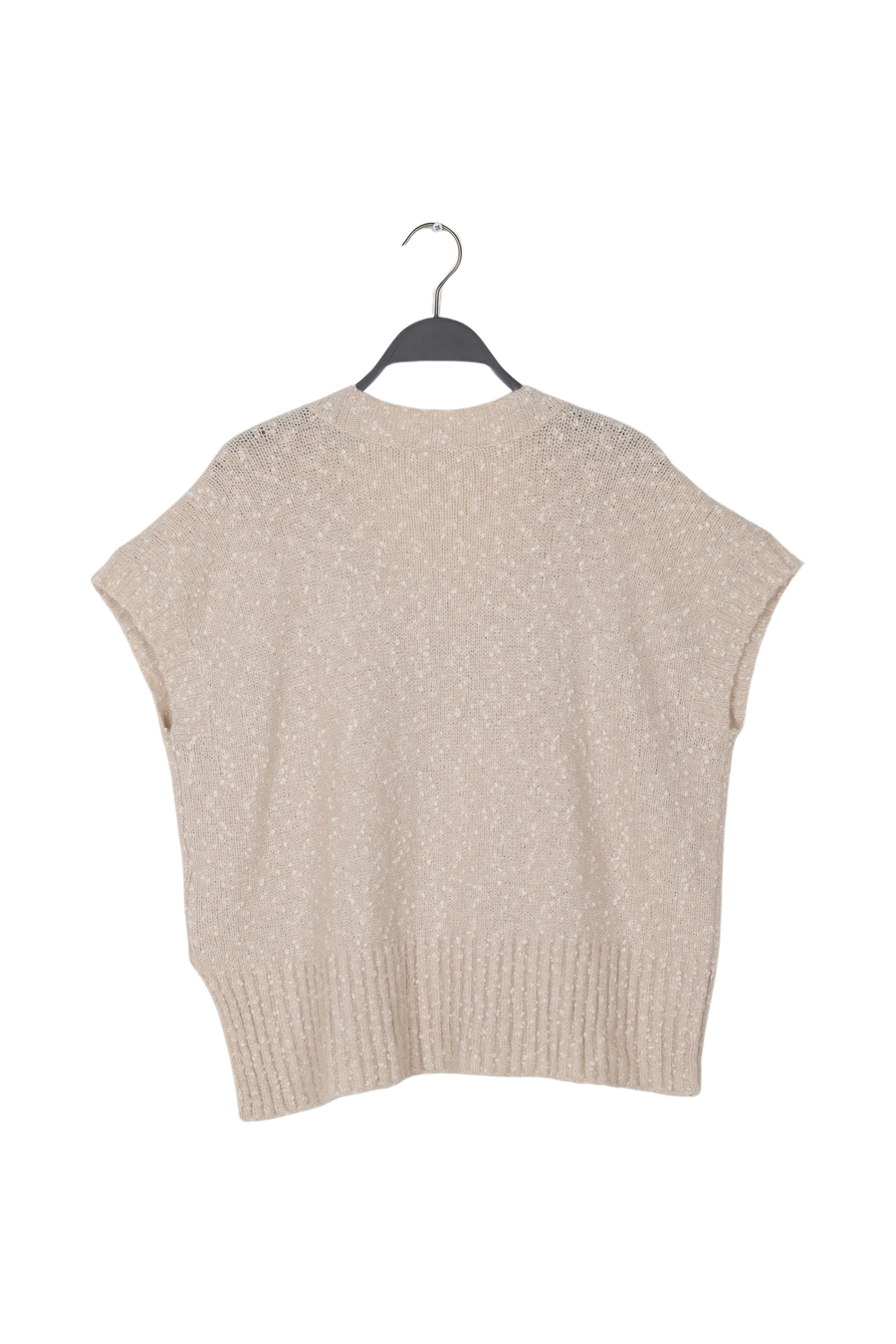 PreLoved Minte - Freckled knit tunic vest I Beige - S/M 2 - Rabens Saloner - DK