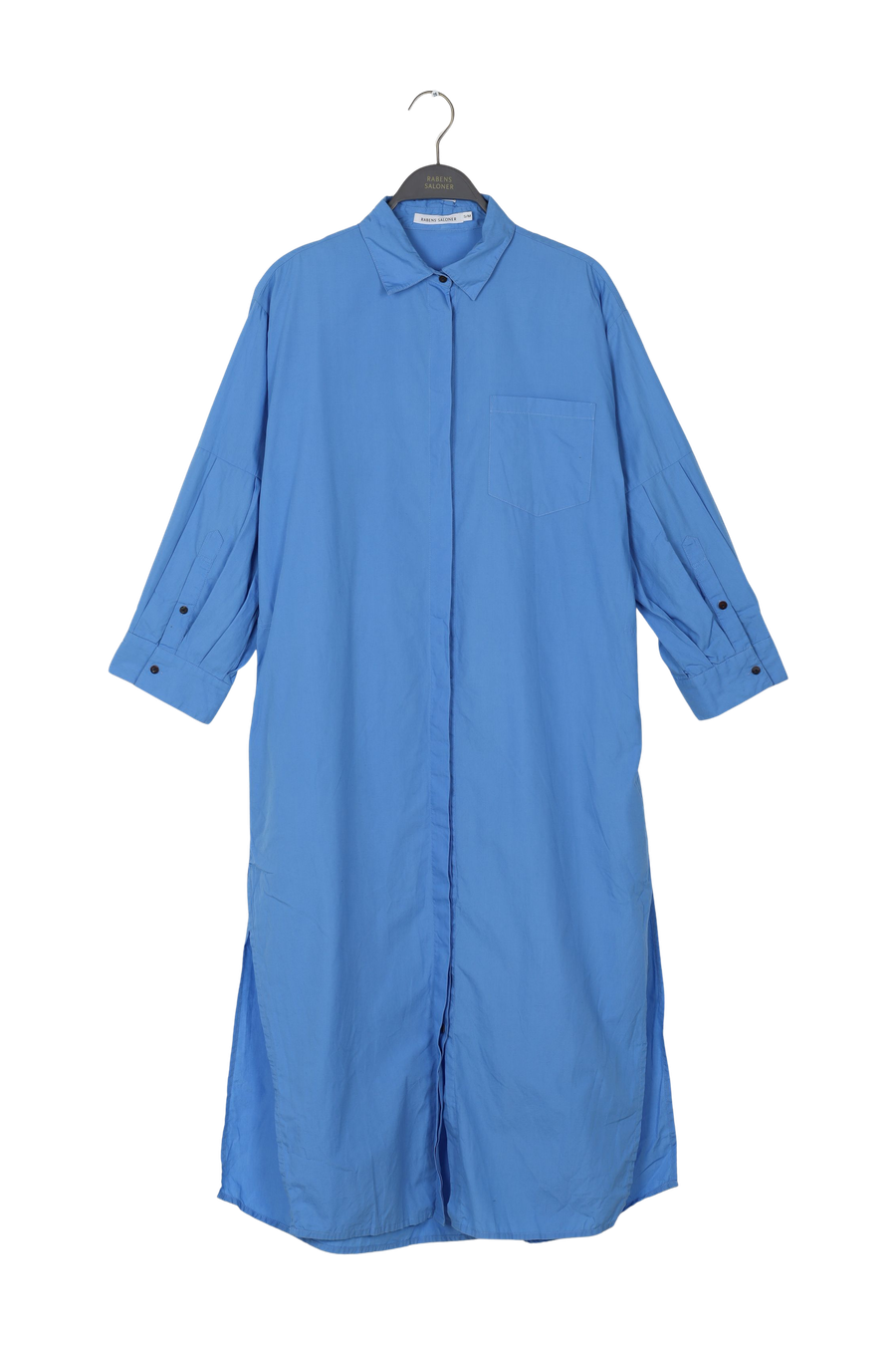 PreLoved Joo - Poplin long kaftan - S/M Blue S/M 1 - Rabens Saloner - DK