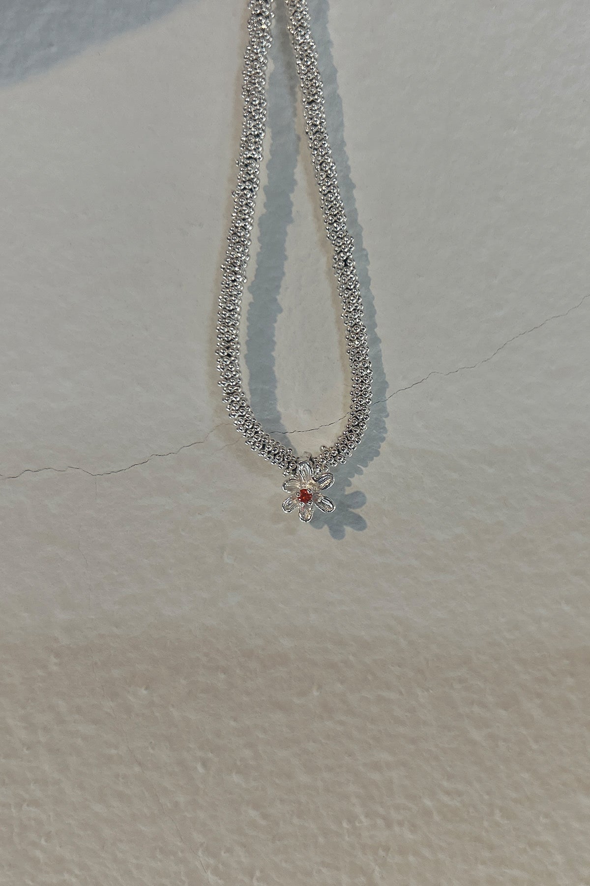 India Flower Bracelet - Nafsu I Silver w/ orange stone Silver w/ orange stone 3 - Rabens Saloner - DK