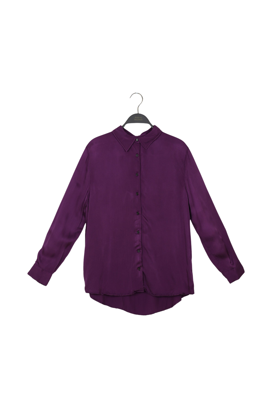 PreLoved Rosali - Solid hammered mens shirt - L PURPLE L 1 - Rabens Saloner - DK