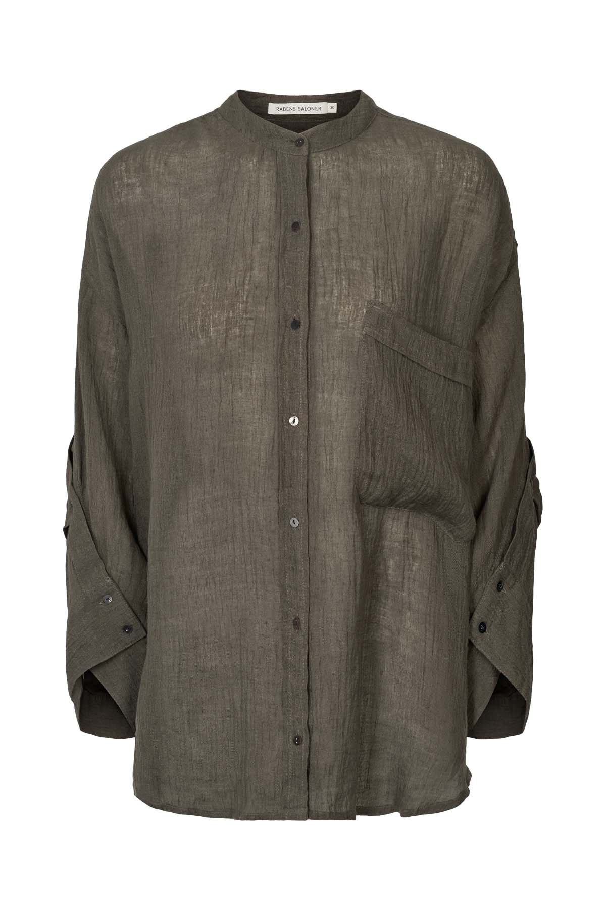 Bobbies - Crinkled oversize shirt I Faded black