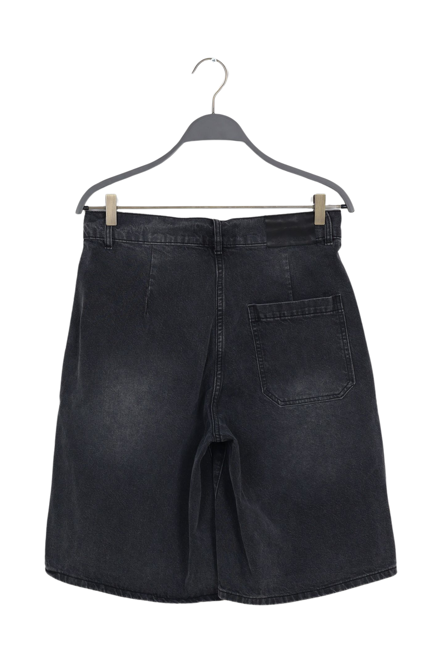 PreLoved Raha - Denim black wide shorts I Washed black denim - S