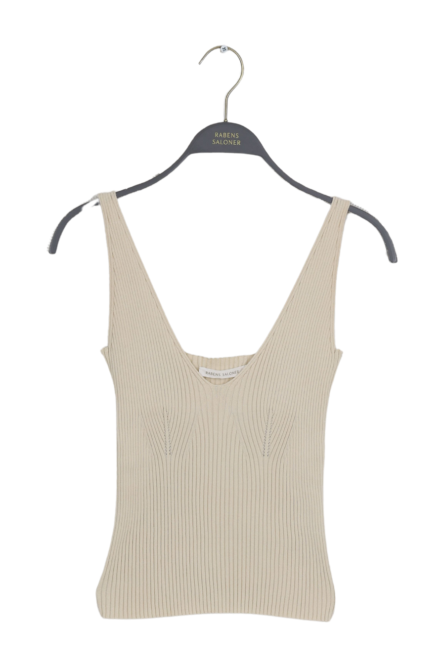 PreLoved Ferah - Contour knit tank top I Chalk - S 1 - Rabens Saloner - DK