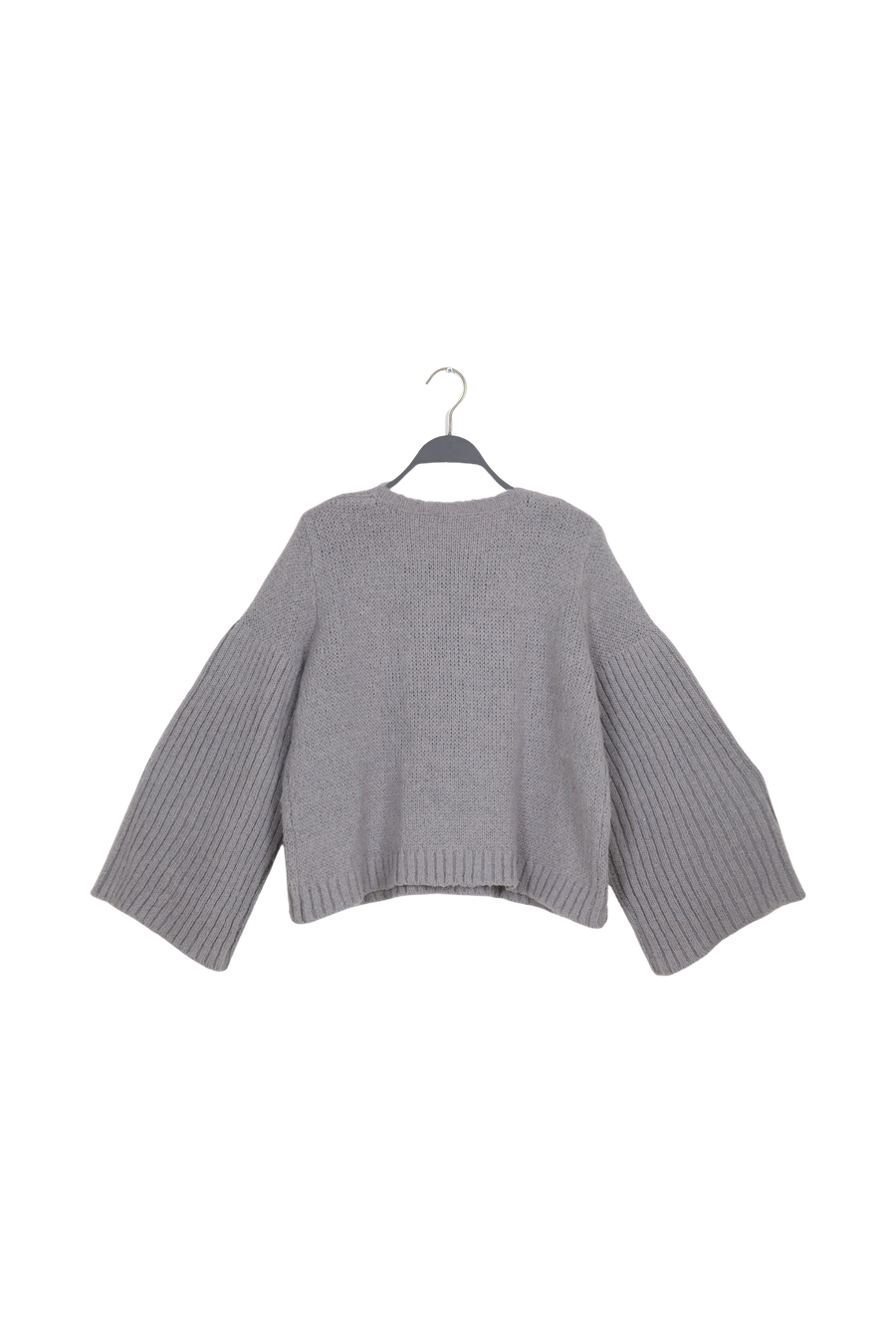 PreLoved Emiko - Dual knit rib sleeve sweater I Light grey - M 2 - Rabens Saloner - DK
