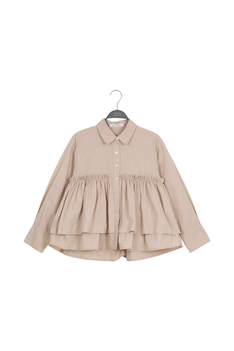 PreLoved Shaker - Poplin frill shirt I Powder - S 1 - Rabens Saloner - DK