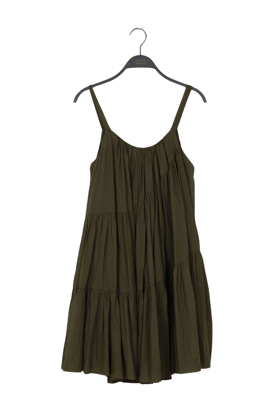 PreLoved Osa - Angled gather dress - S Army Green S 1 - Rabens Saloner - DK