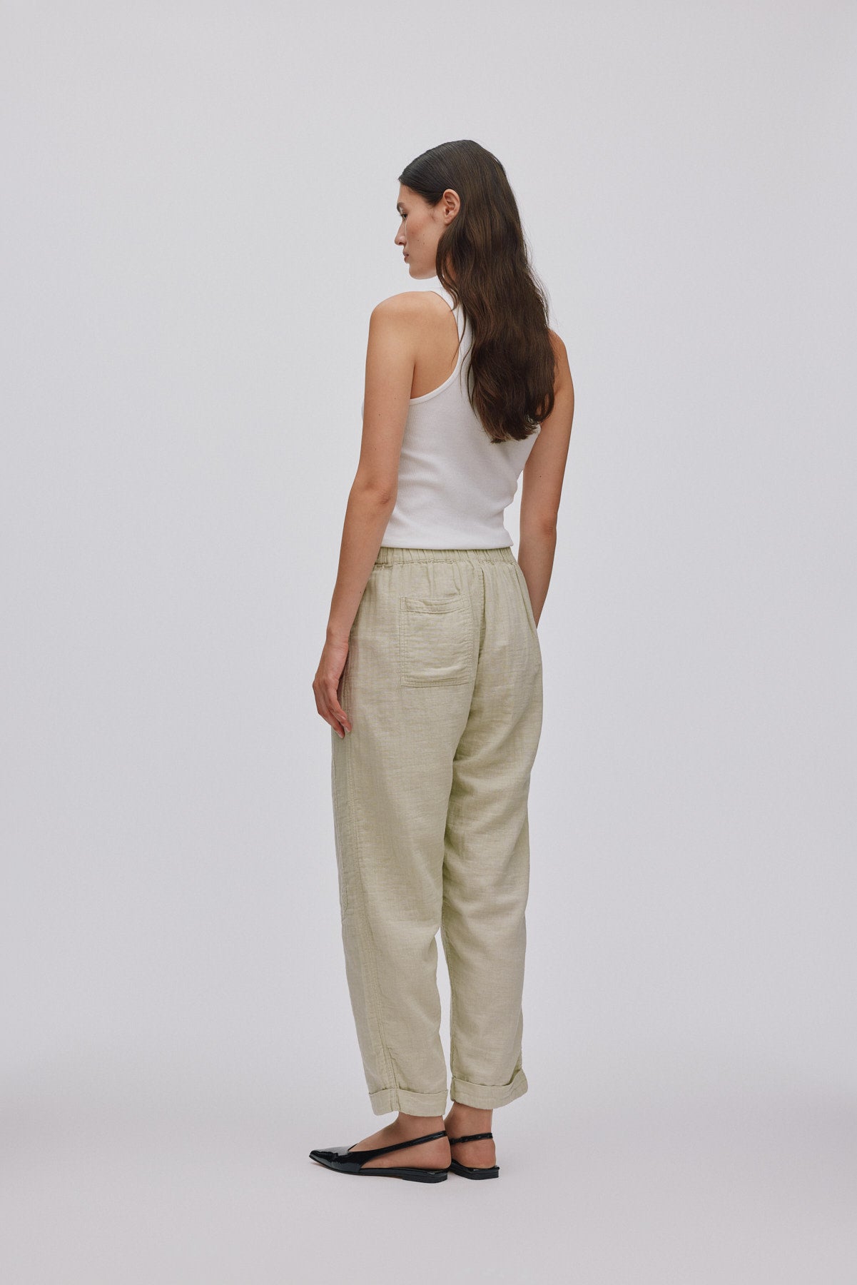 Cotton double knee patch pants - Johanne I Pelican grey 2 - Rabens Saloner - DK