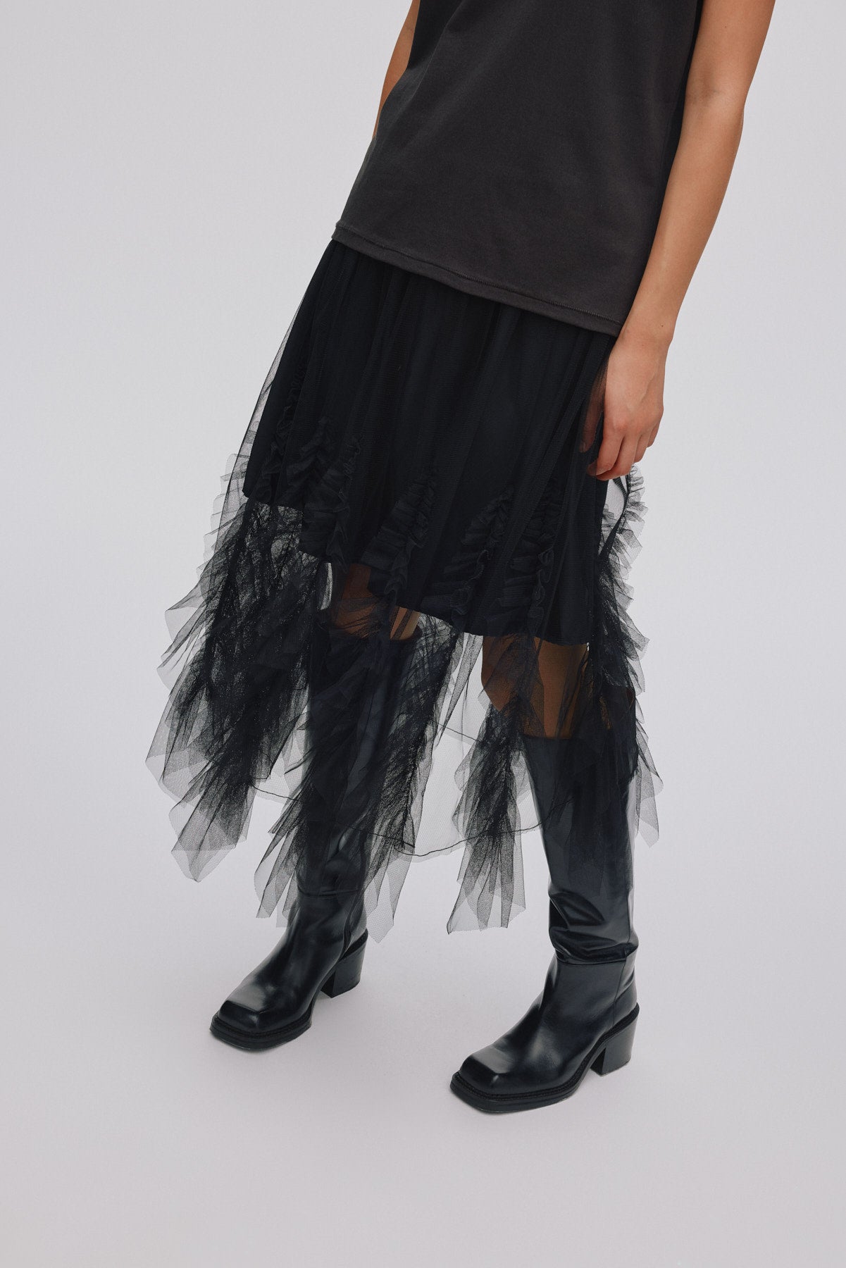 Glenda - Frilly tulle skirt I Black 6 - Rabens Saloner - DK
