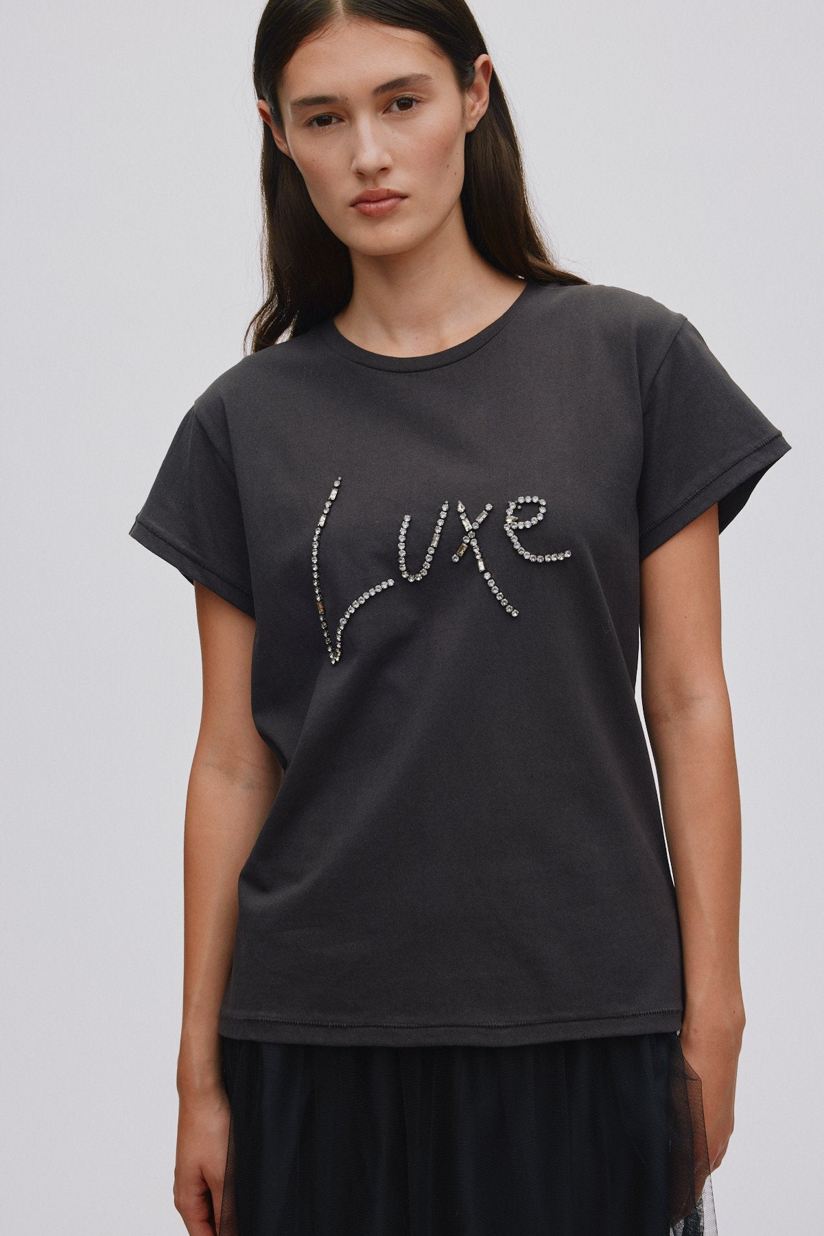 Ambla - Diamante t-shirt I Faded black 5 - Rabens Saloner - DK