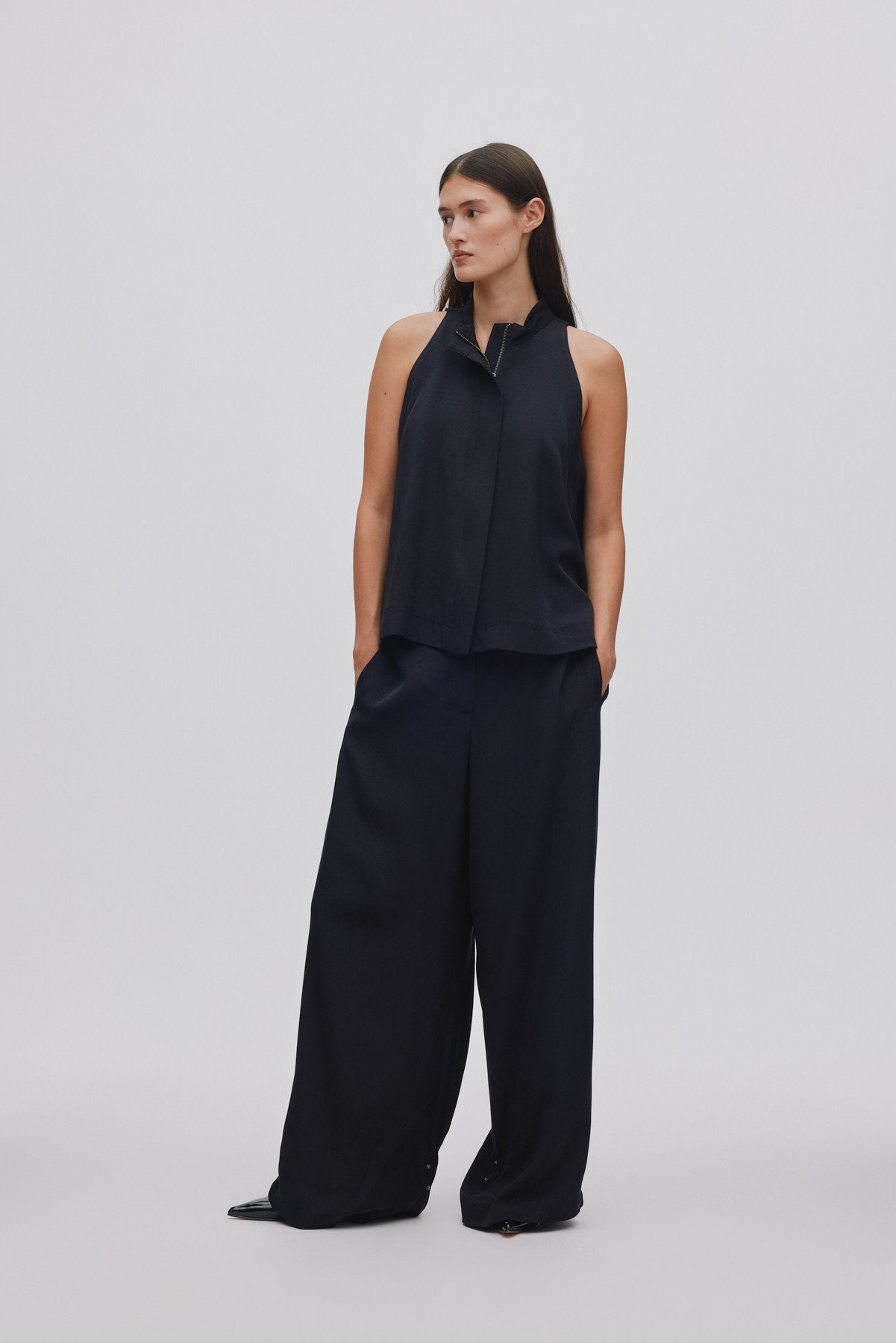 Grossgrain halter top - Kaley I Black 1 - Rabens Saloner - DK