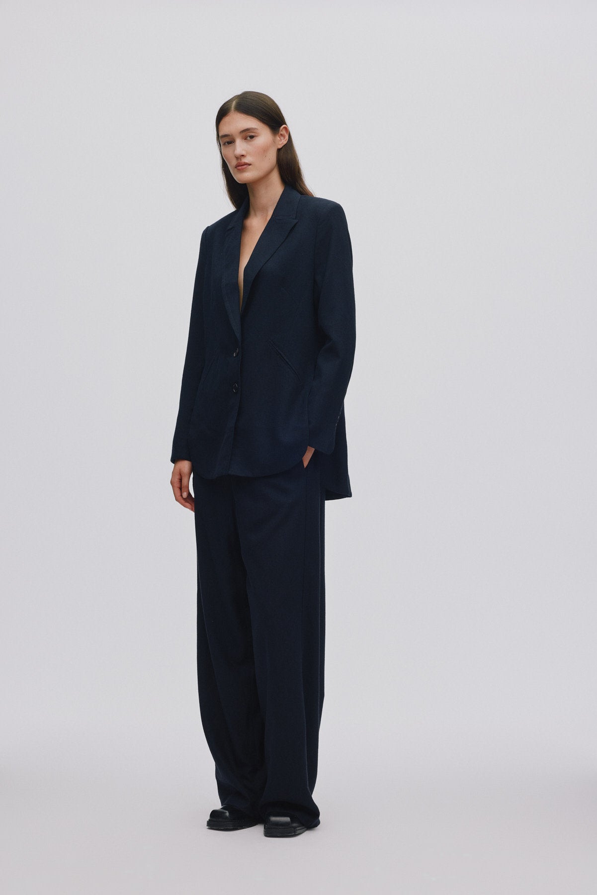 Drapy tailoring relaxed pants - Everdeen I Midnight 3 - Rabens Saloner - DK