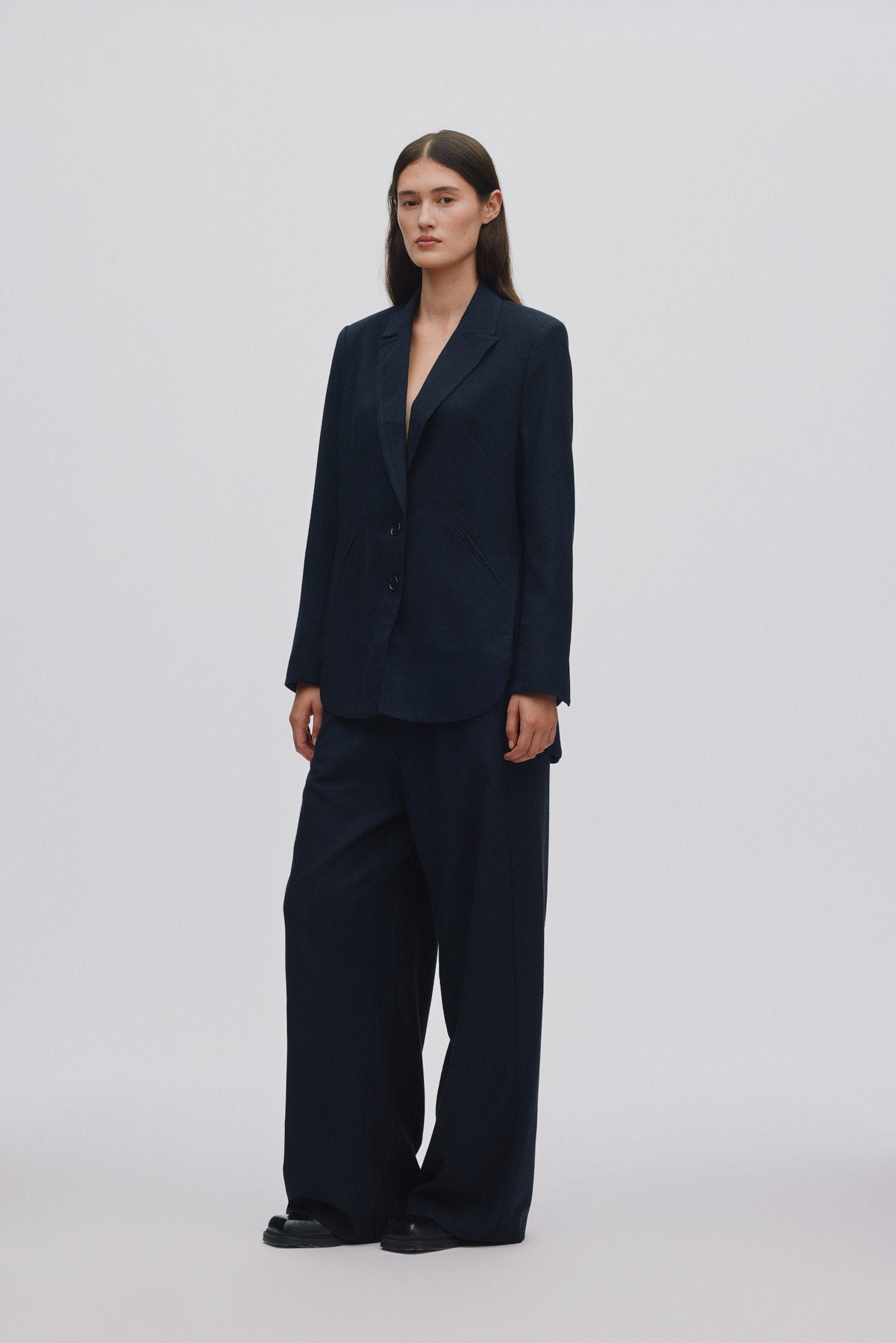 Drapy tailoring relaxed pants - Everdeen I Midnight 1 - Rabens Saloner - DK
