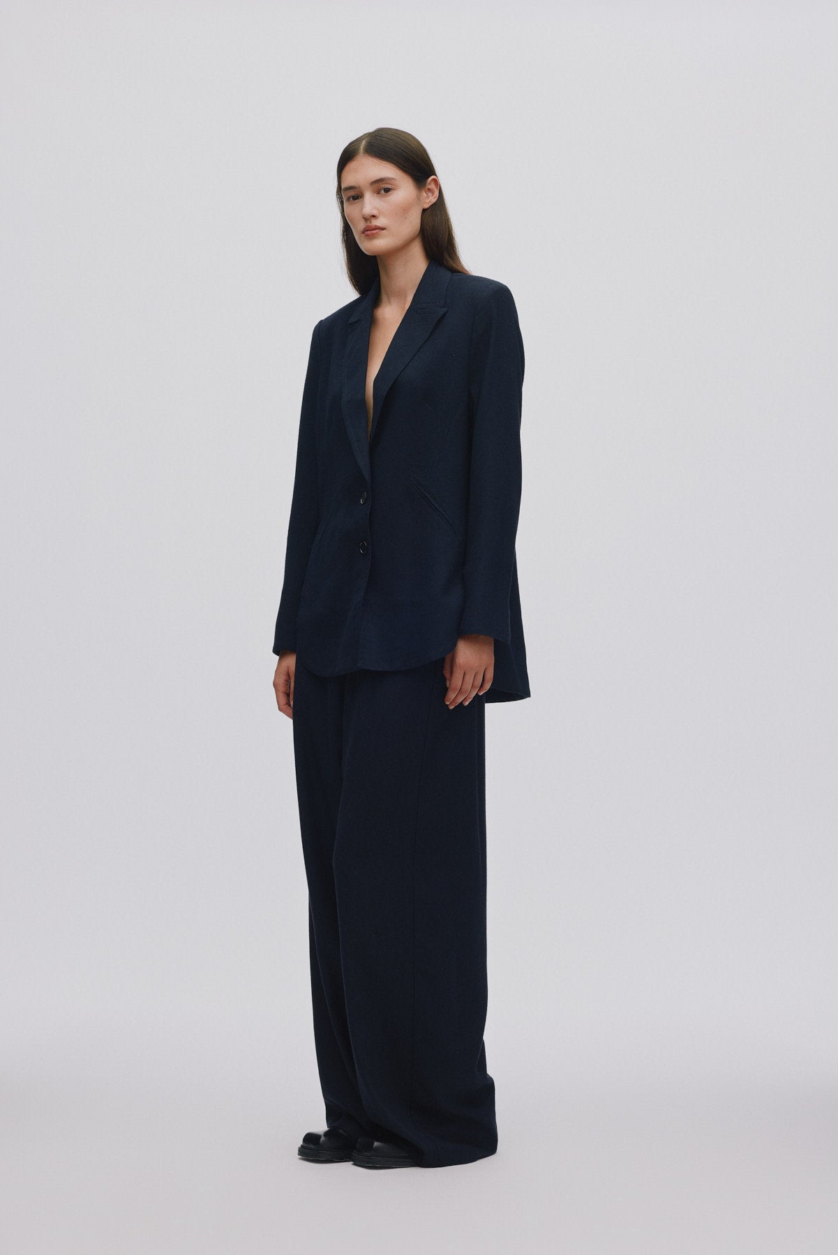 Drapy tailoring relaxed pants - Everdeen I Midnight 2 - Rabens Saloner - DK