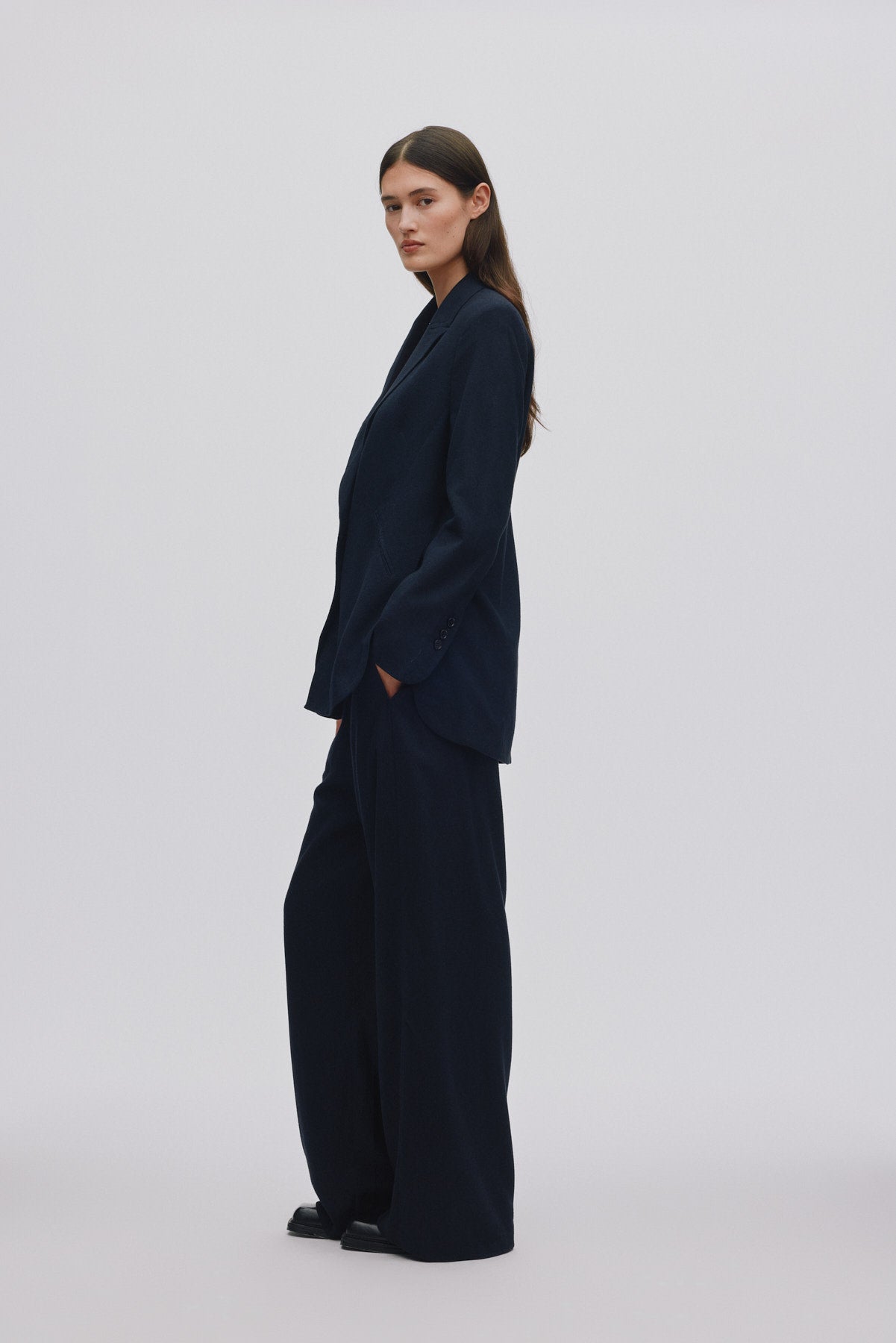 Drapy tailoring relaxed pants - Everdeen I Midnight 4 - Rabens Saloner - DK