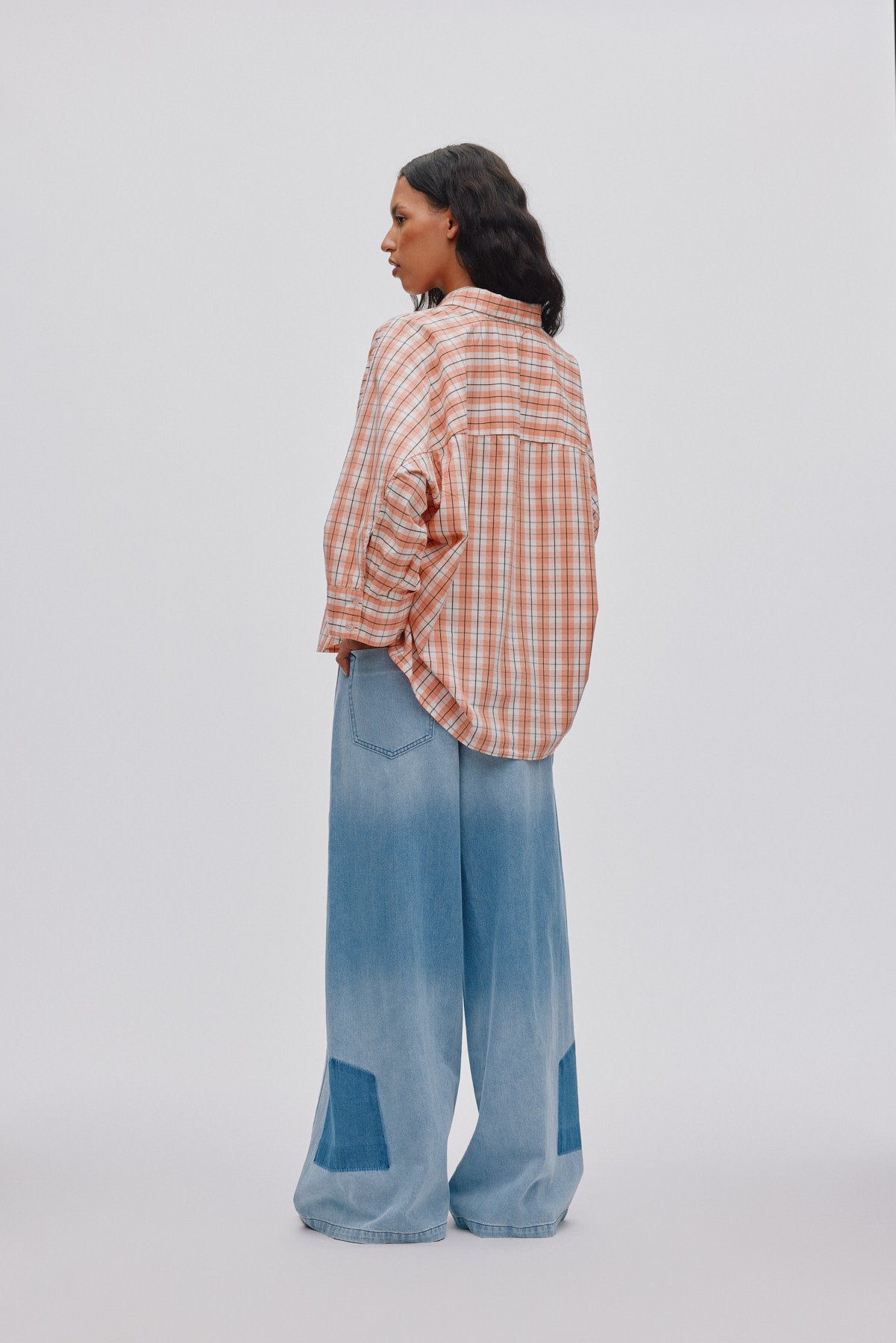Chloe - Shirt check full shirt I Mandarin check 2 - Rabens Saloner - DK
