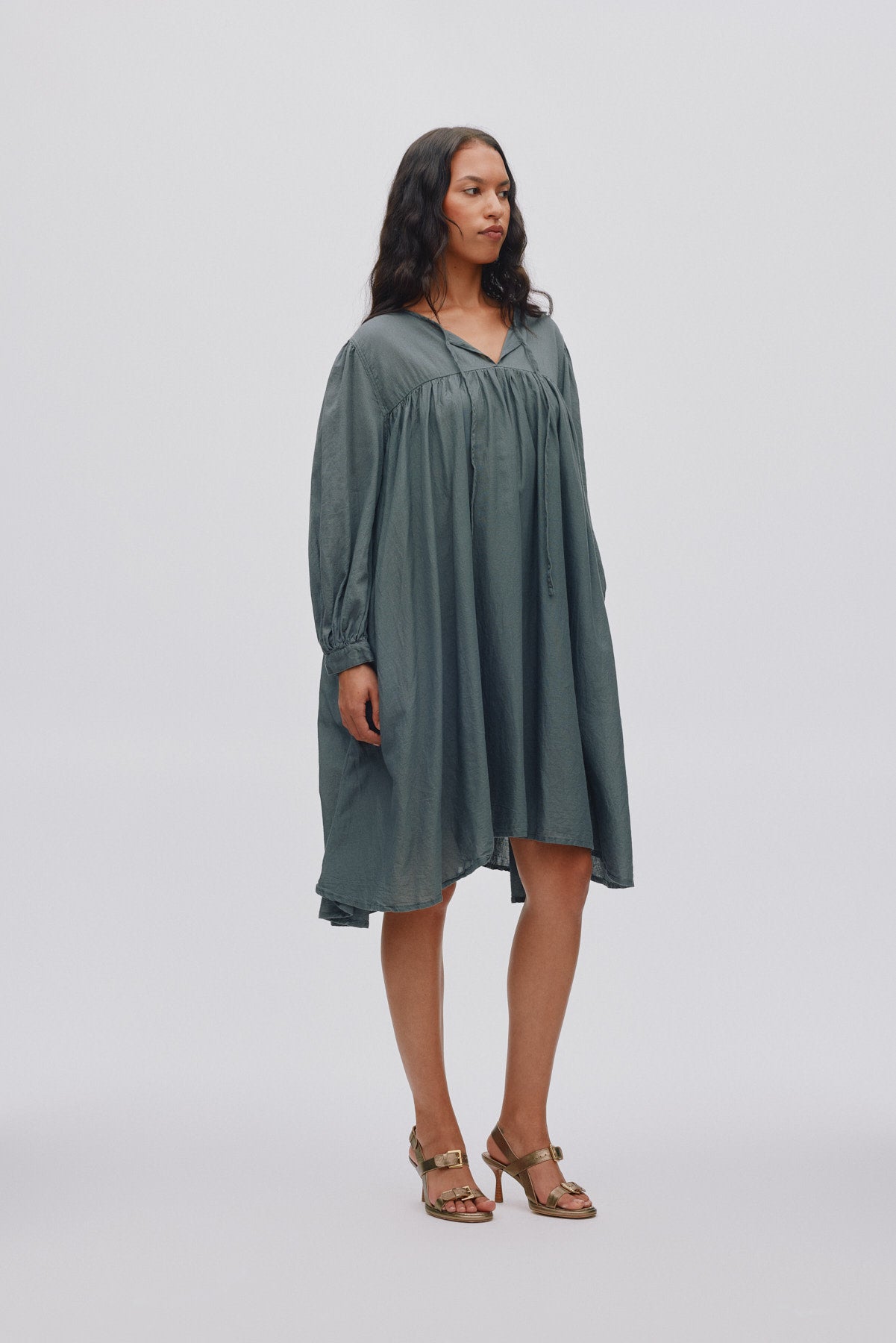Elda - Cotton full sleeve dress I Black 4 - Rabens Saloner - DK