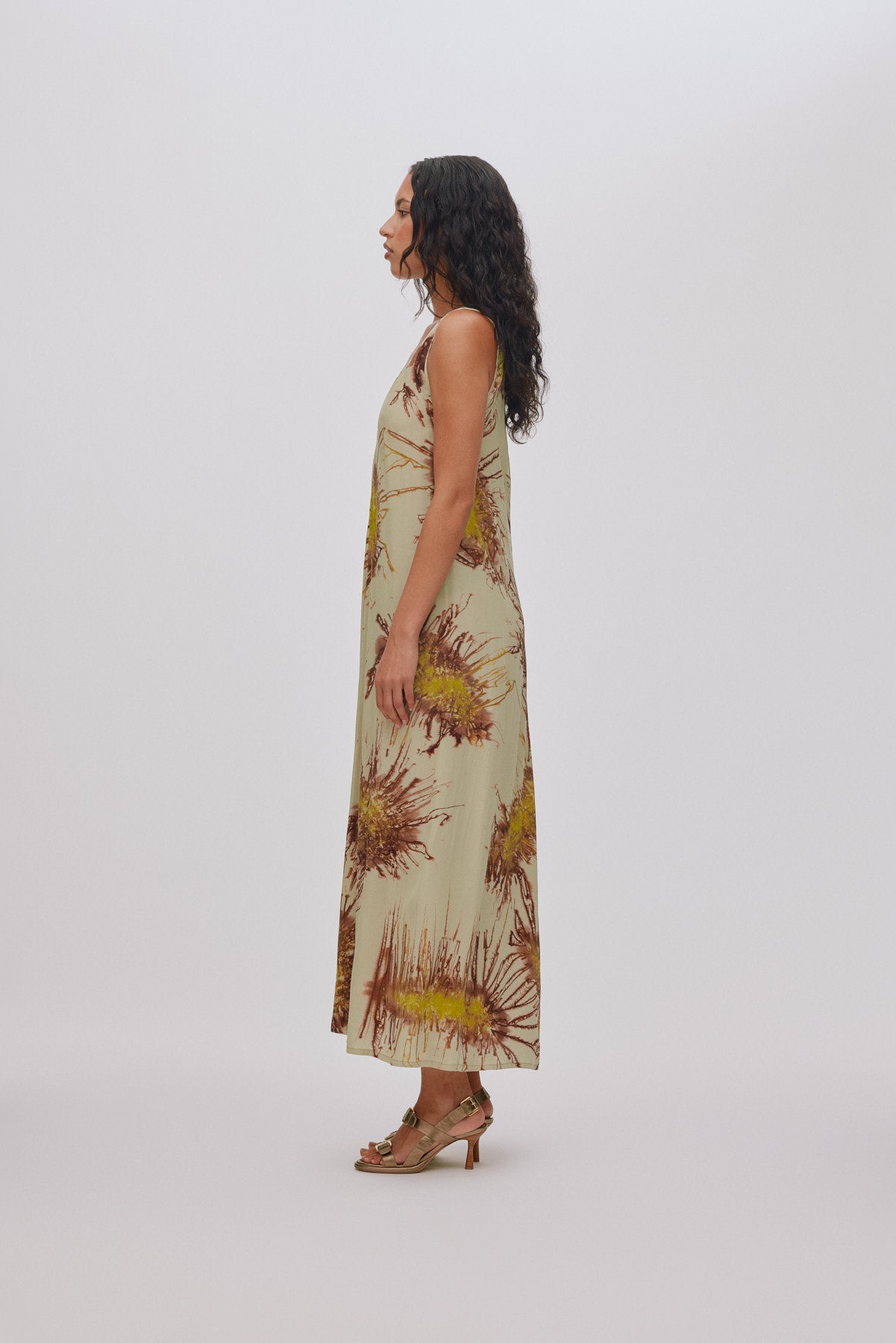 Alpa - Sea urchin long dress I Chartreuse combo 4 - Rabens Saloner - DK