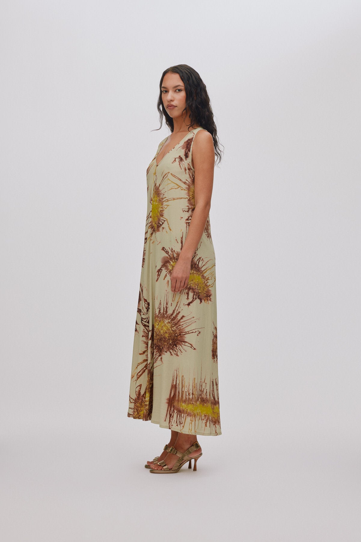 Alpa - Sea urchin long dress I Grey combo 6 - Rabens Saloner - DK