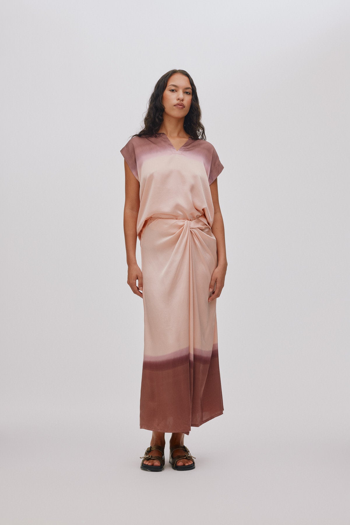 Rojin - Horizon drape front skirt I Blush combo Blush combo XS 1 - Rabens Saloner - DK