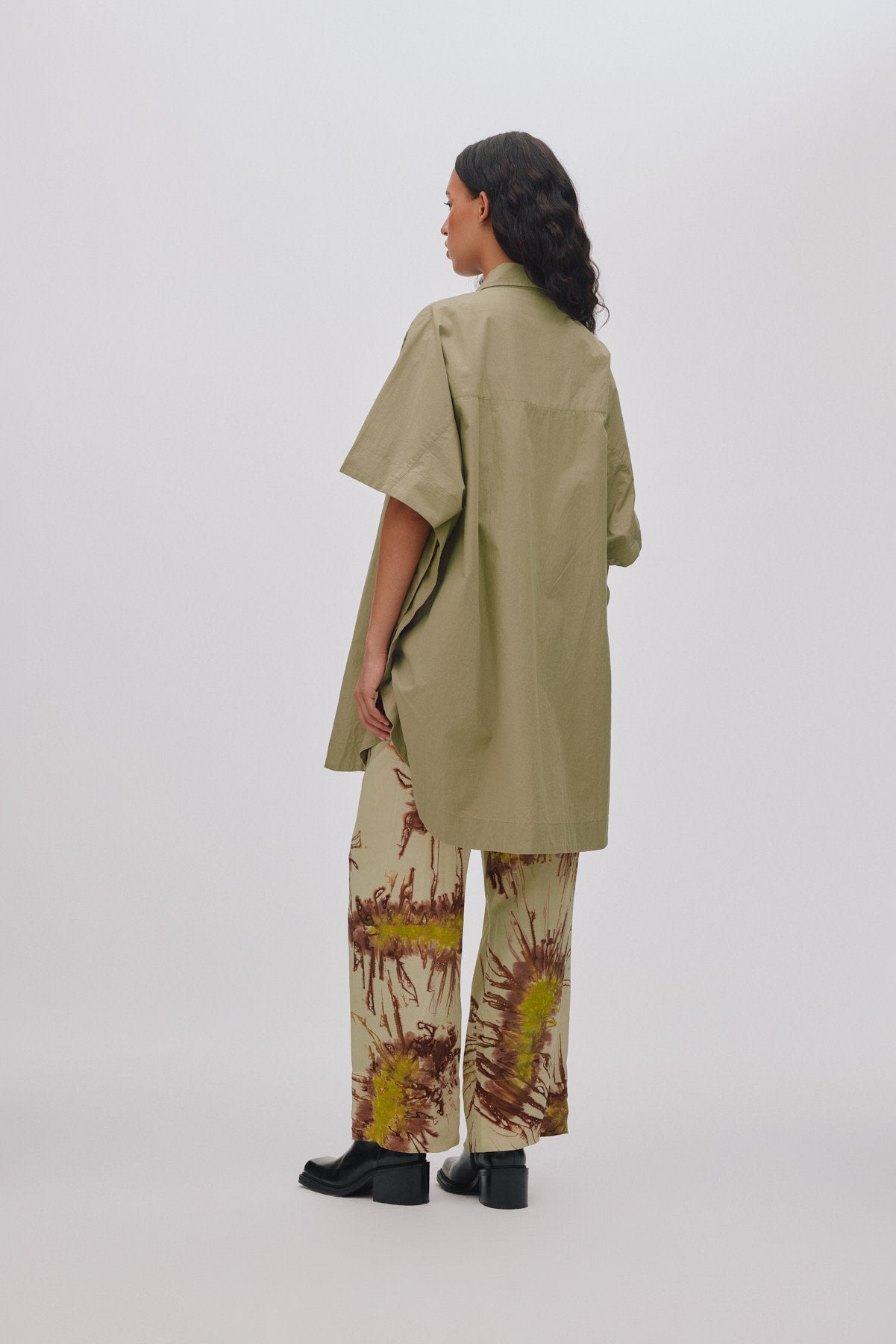 Berta - Poplin curved hem shirt dress I Light blue