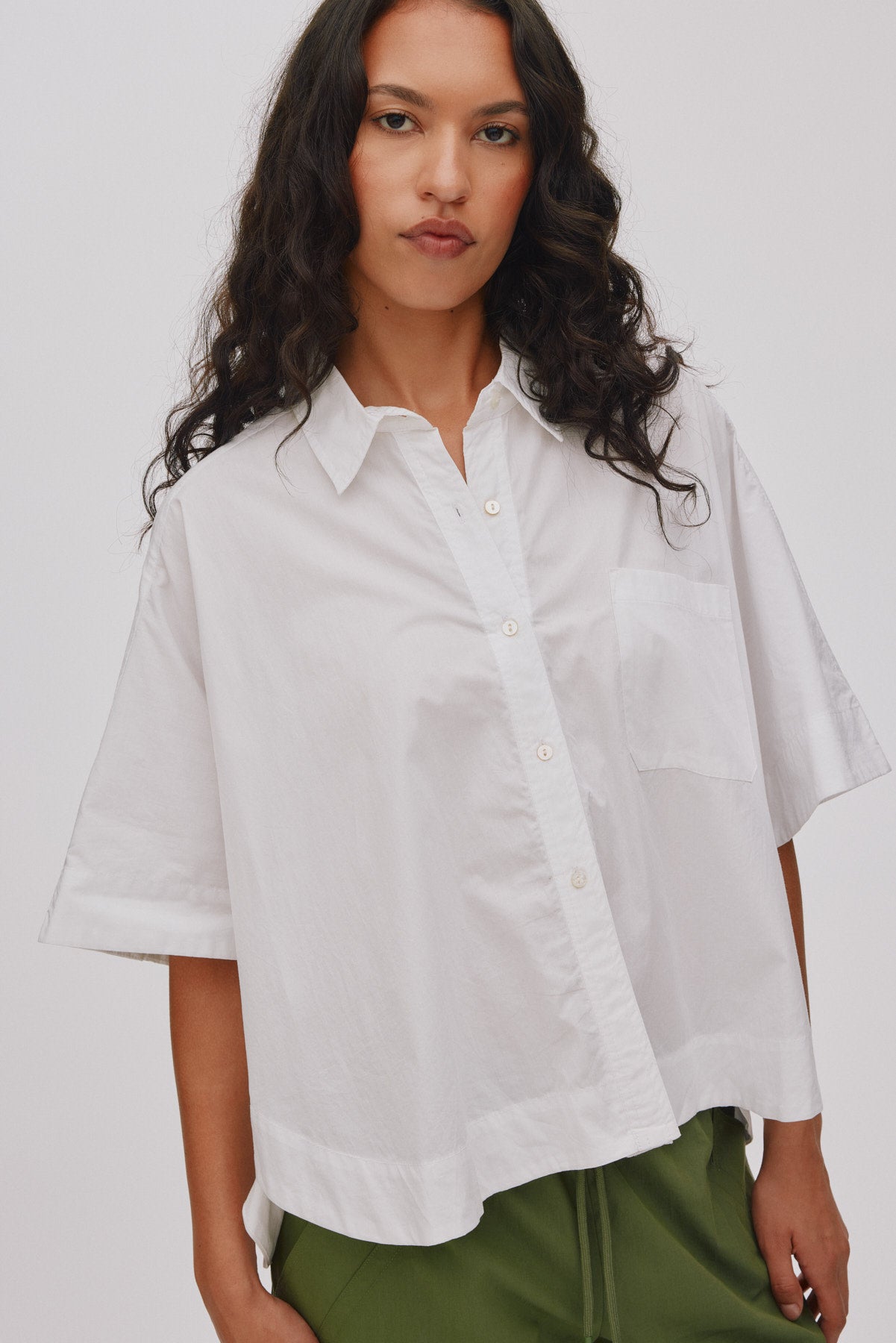 Berte - Poplin curved hem shirt I Clay 4 - Rabens Saloner - DK