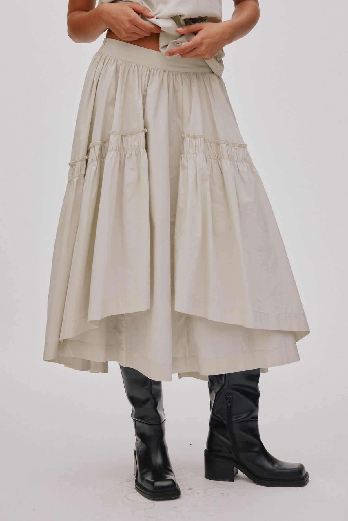 Brigida - Poplin full skirt I Faded black 5 - Rabens Saloner - DK