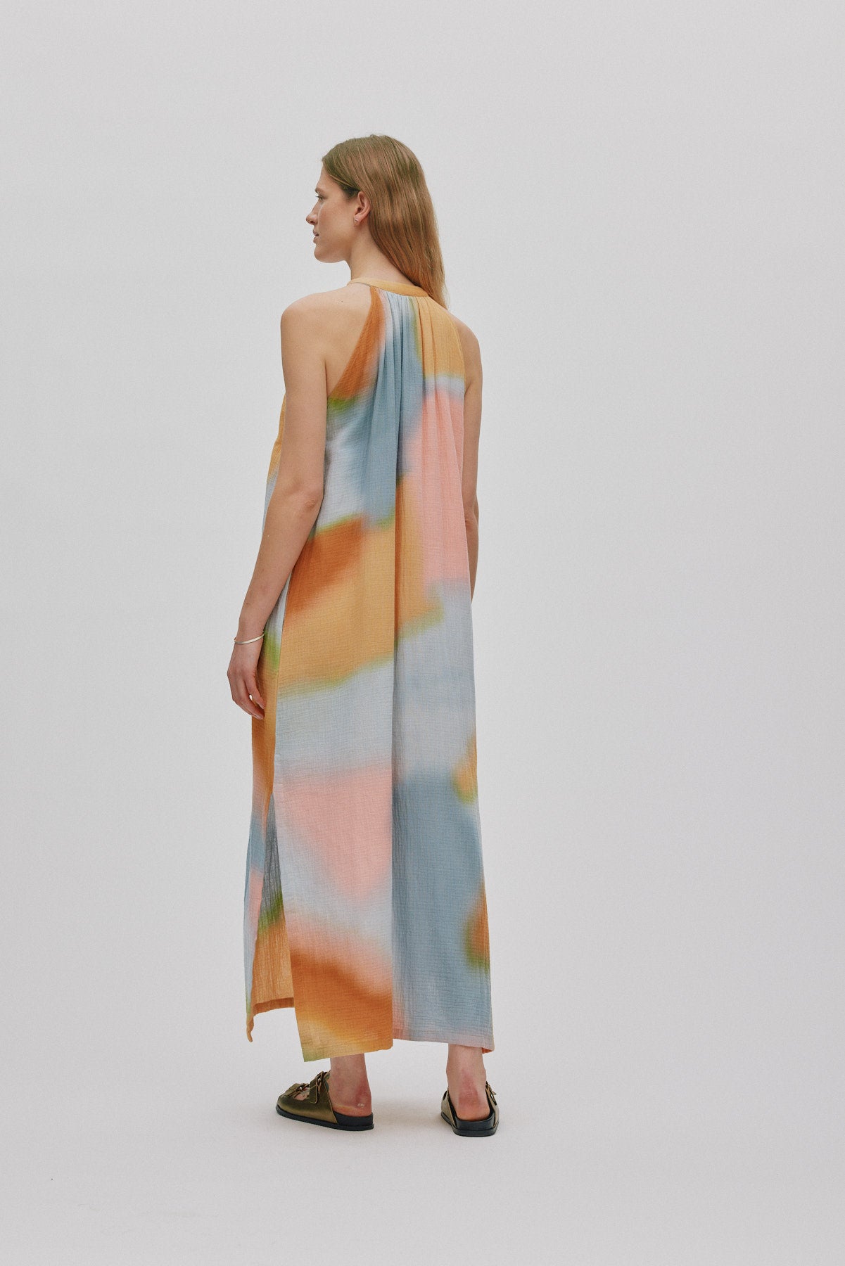 Malaia - Water colour button front dress I Sunset combo 3 - Rabens Saloner - DK