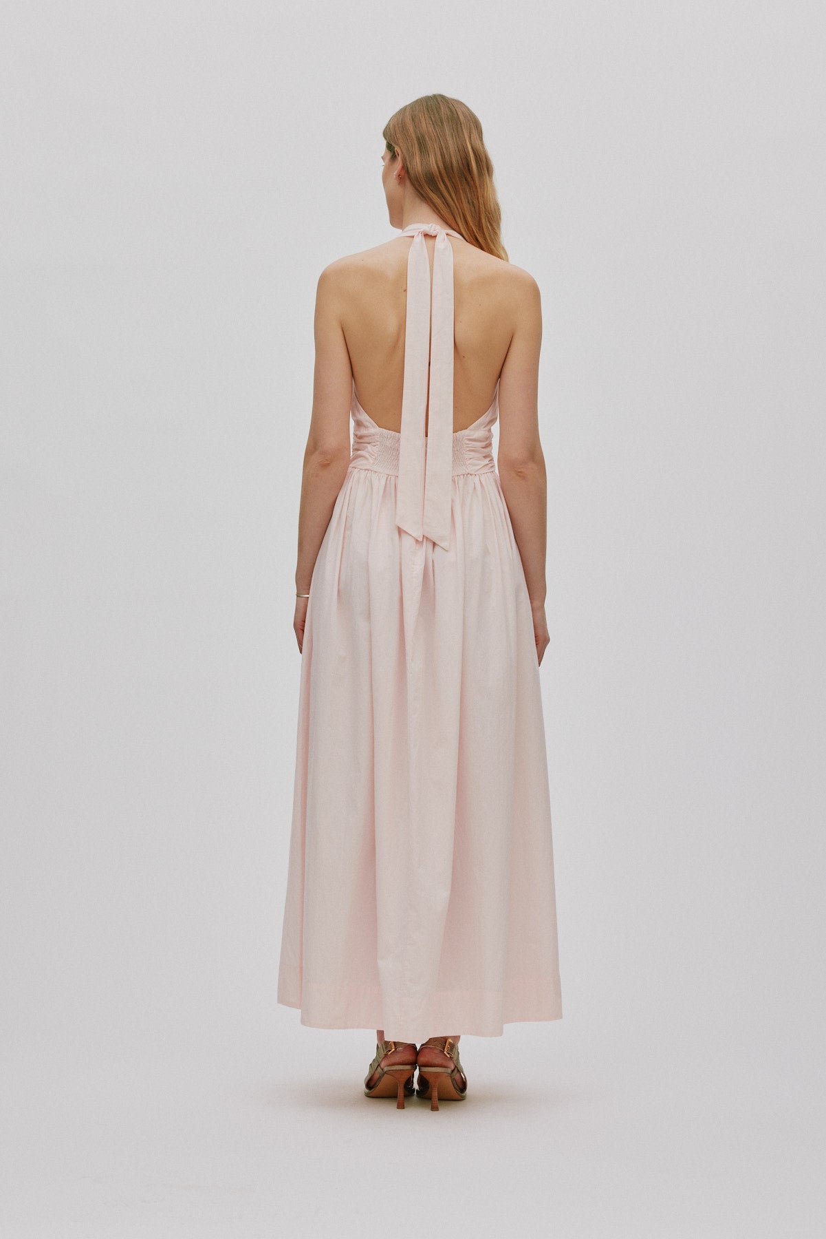 Izette - Poplin halter dress I Light rose 7 - Rabens Saloner - DK