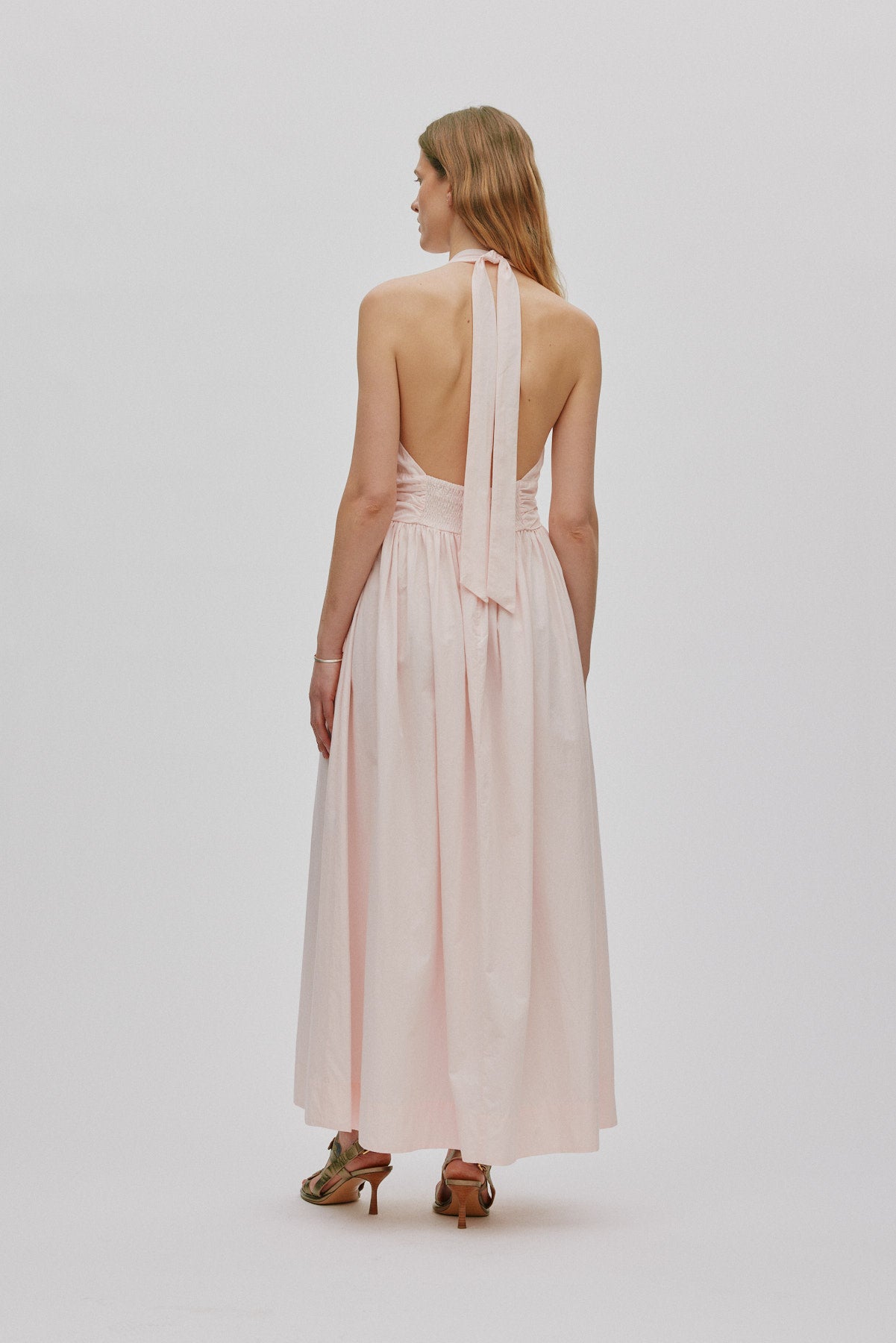 Izette - Poplin halter dress I Light rose 8 - Rabens Saloner - DK
