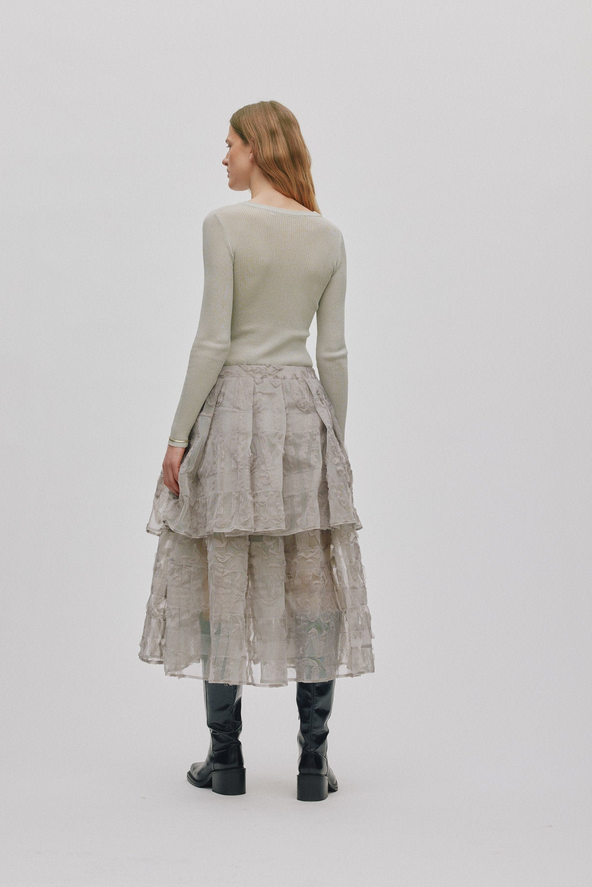 Sibora - Splash netting skirt I Silver grey 3 - Rabens Saloner - DK