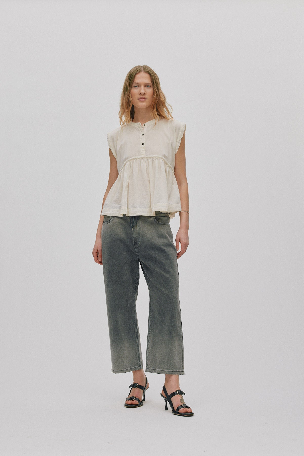 Deona - Cotton blouse I Bone 1 - Rabens Saloner - DK