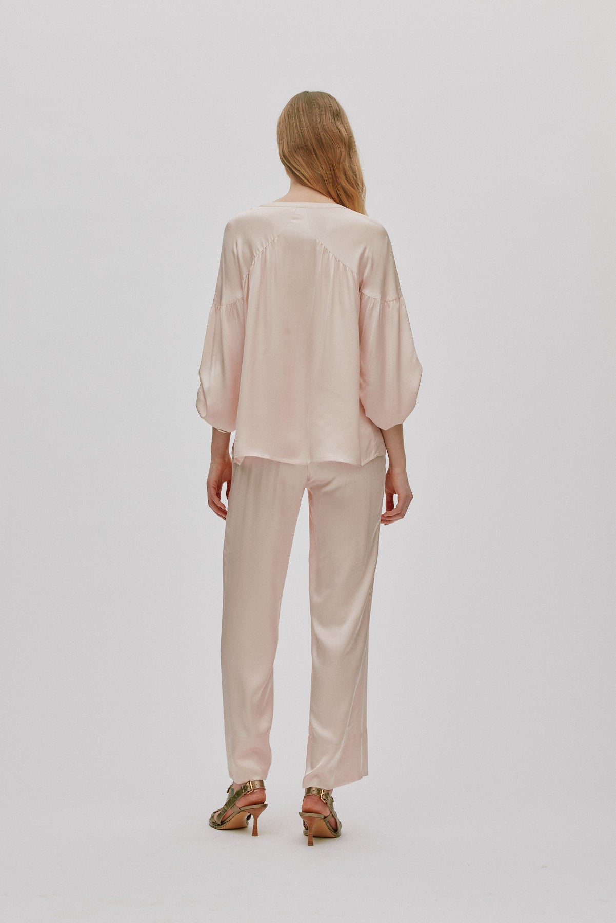 Lissy - Contrast lace shirt I Light rose 3 - Rabens Saloner - DK