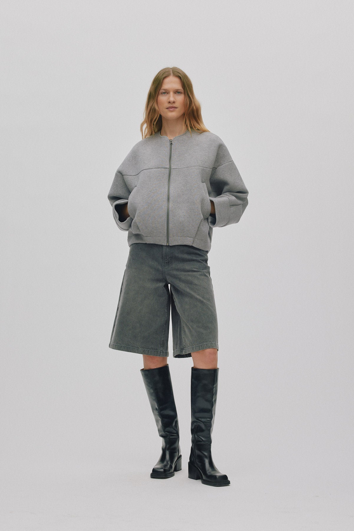 Glod - Varsity jacket I Grey melange 1 - Rabens Saloner - DK
