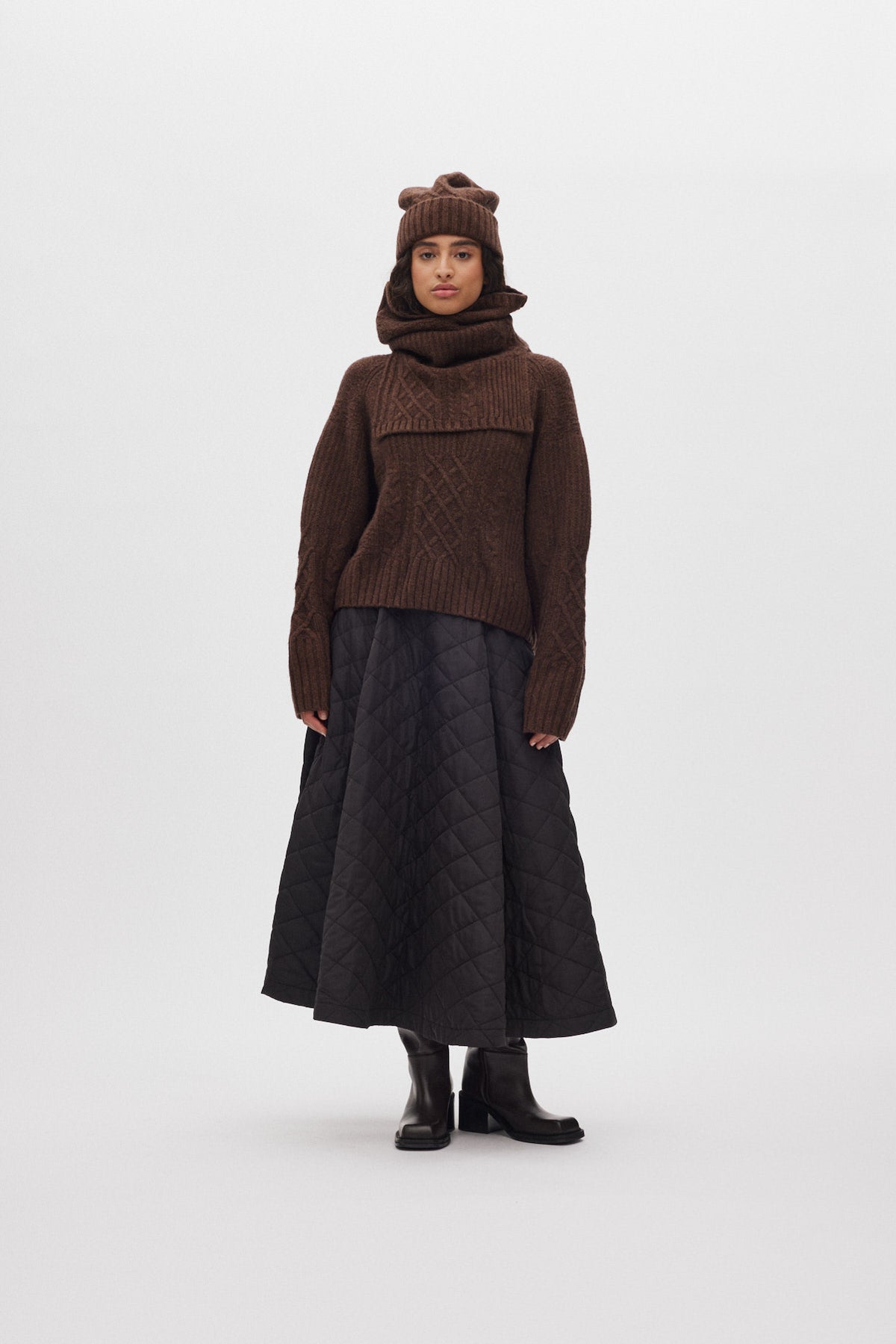 Talma - Smooth tailoring long jacket I Brown Brown O/S 1 - Rabens Saloner - DK