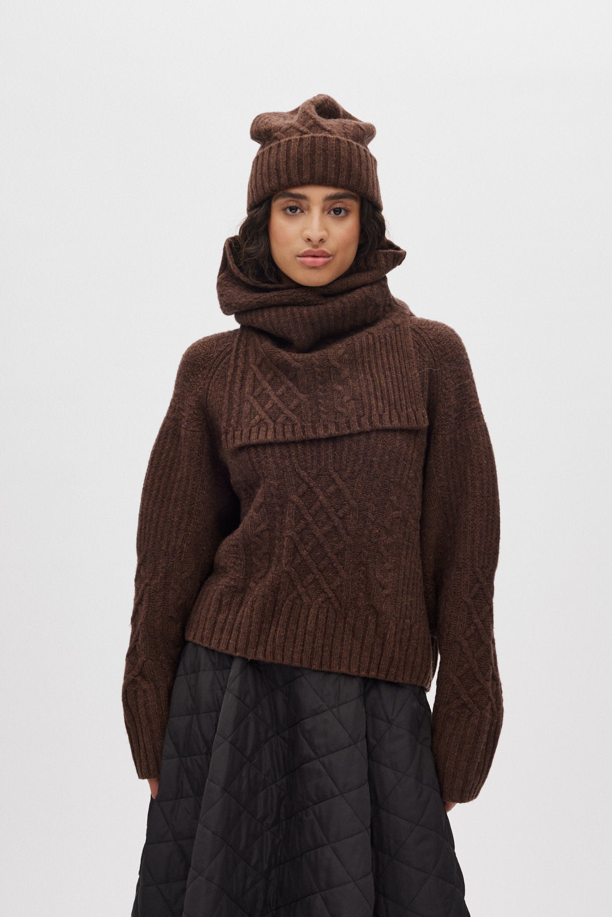 Talma - Smooth tailoring long jacket I Brown 2 - Rabens Saloner - DK