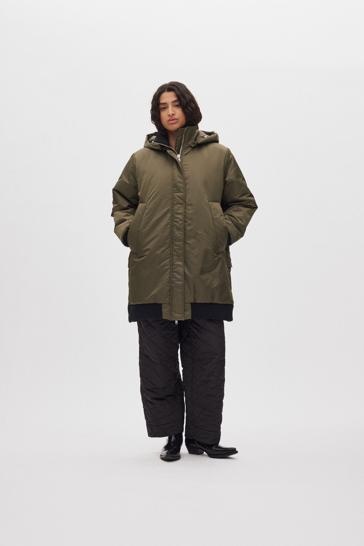 Siif - Padded tech coat I Olive night 1 - Rabens Saloner - DK
