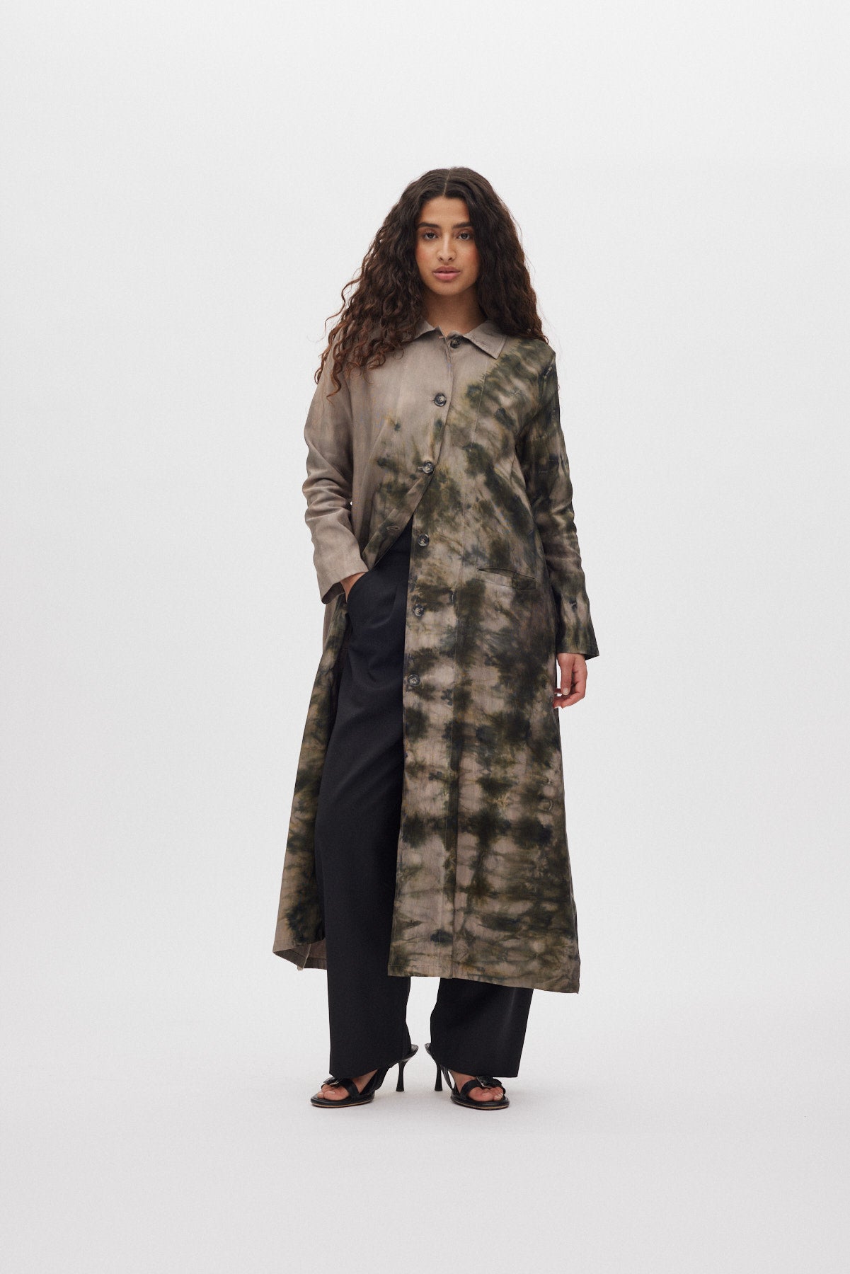 Celine - Lava long coat I Grey green combo 1 - Rabens Saloner - DK