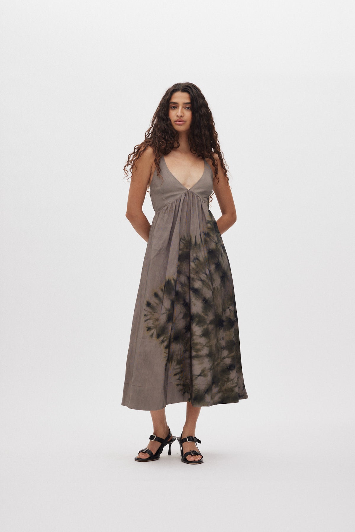 Maple - Lava v-front dress I Grey green combo Grey green combo XS 1 - Rabens Saloner - DK