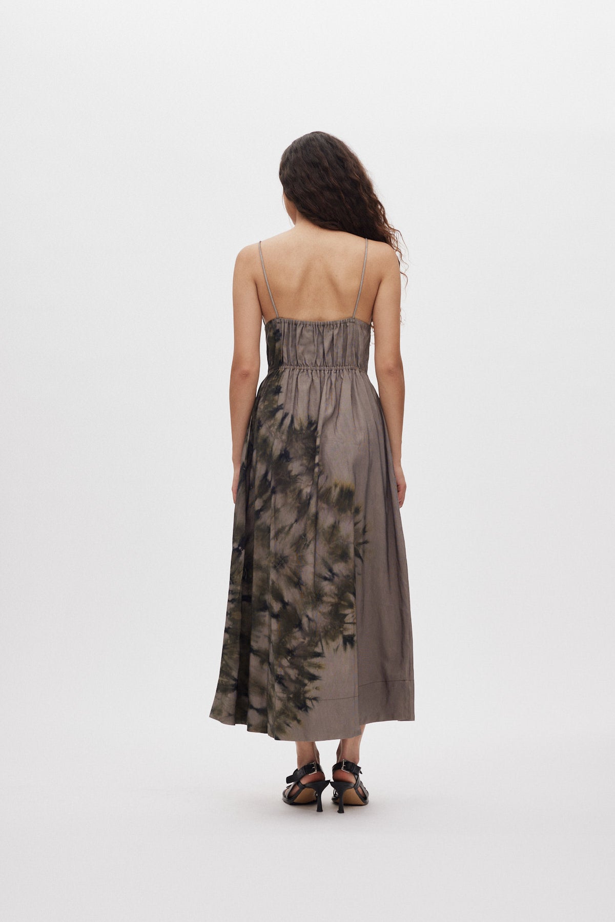 Maple - Lava v-front dress I Grey green combo 3 - Rabens Saloner - DK