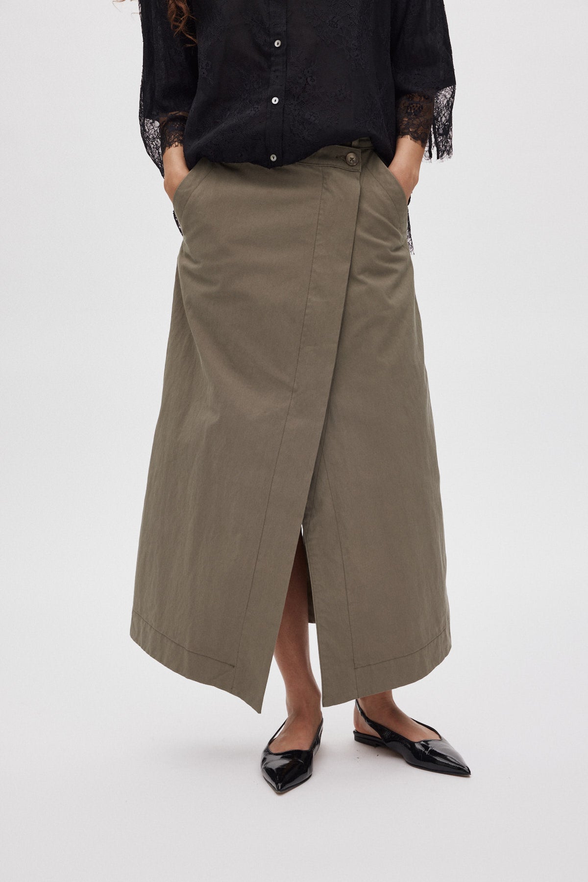 Moly - Utility long skirt I Asphalt 6 - Rabens Saloner - DK