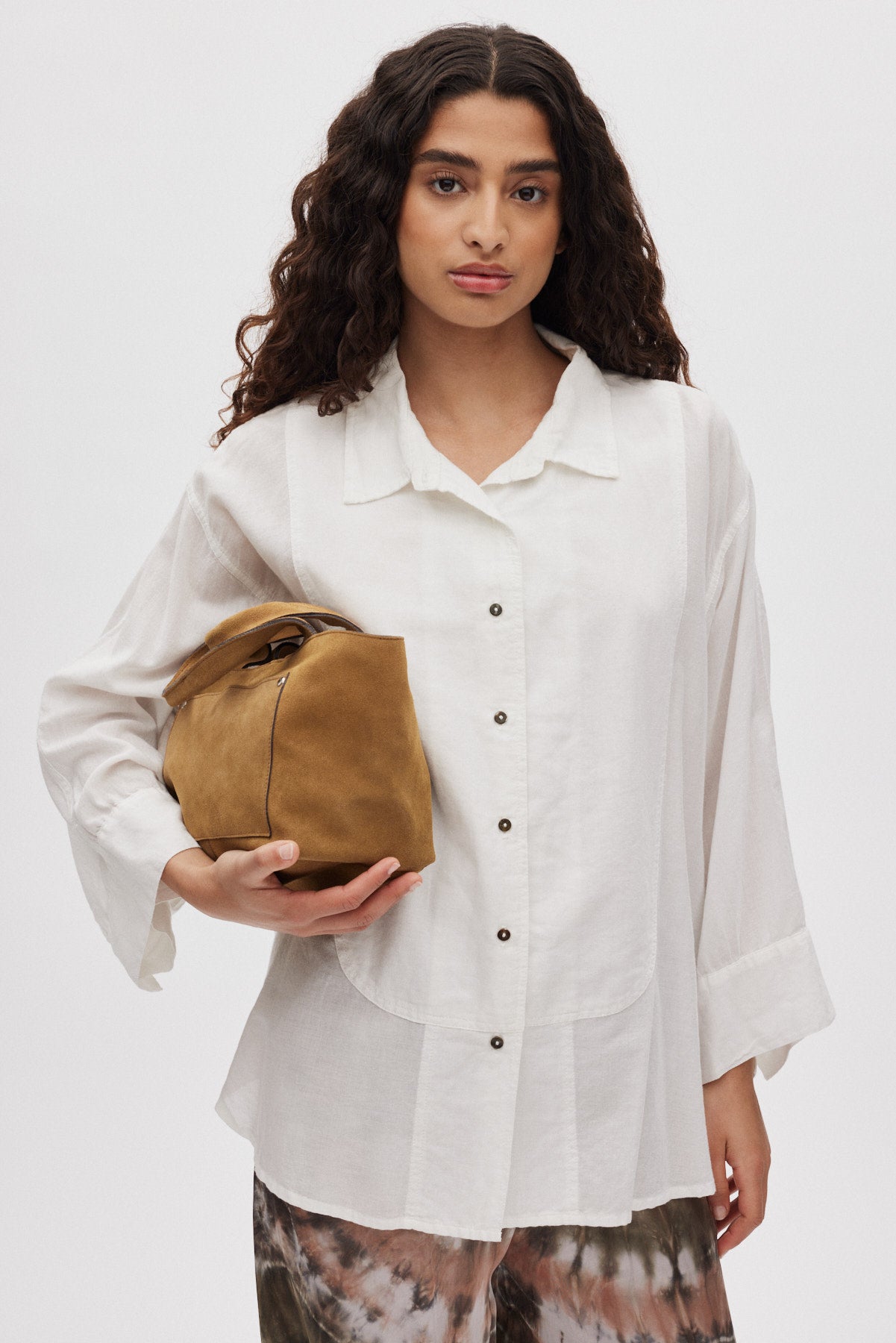 Shalom - Heavy suede mini bag I Whiskey 1 - Rabens Saloner - DK