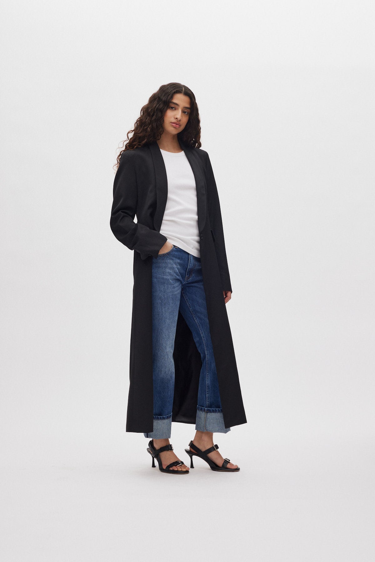 Talma - Smooth tailoring long jacket I Black 1 - Rabens Saloner - DK