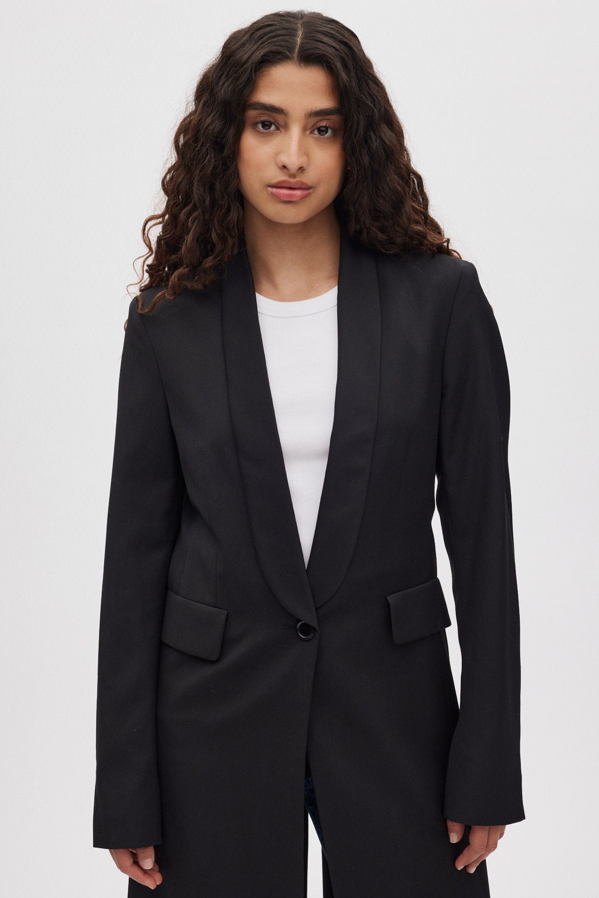 Talma - Smooth tailoring long jacket I Black 2 - Rabens Saloner - DK