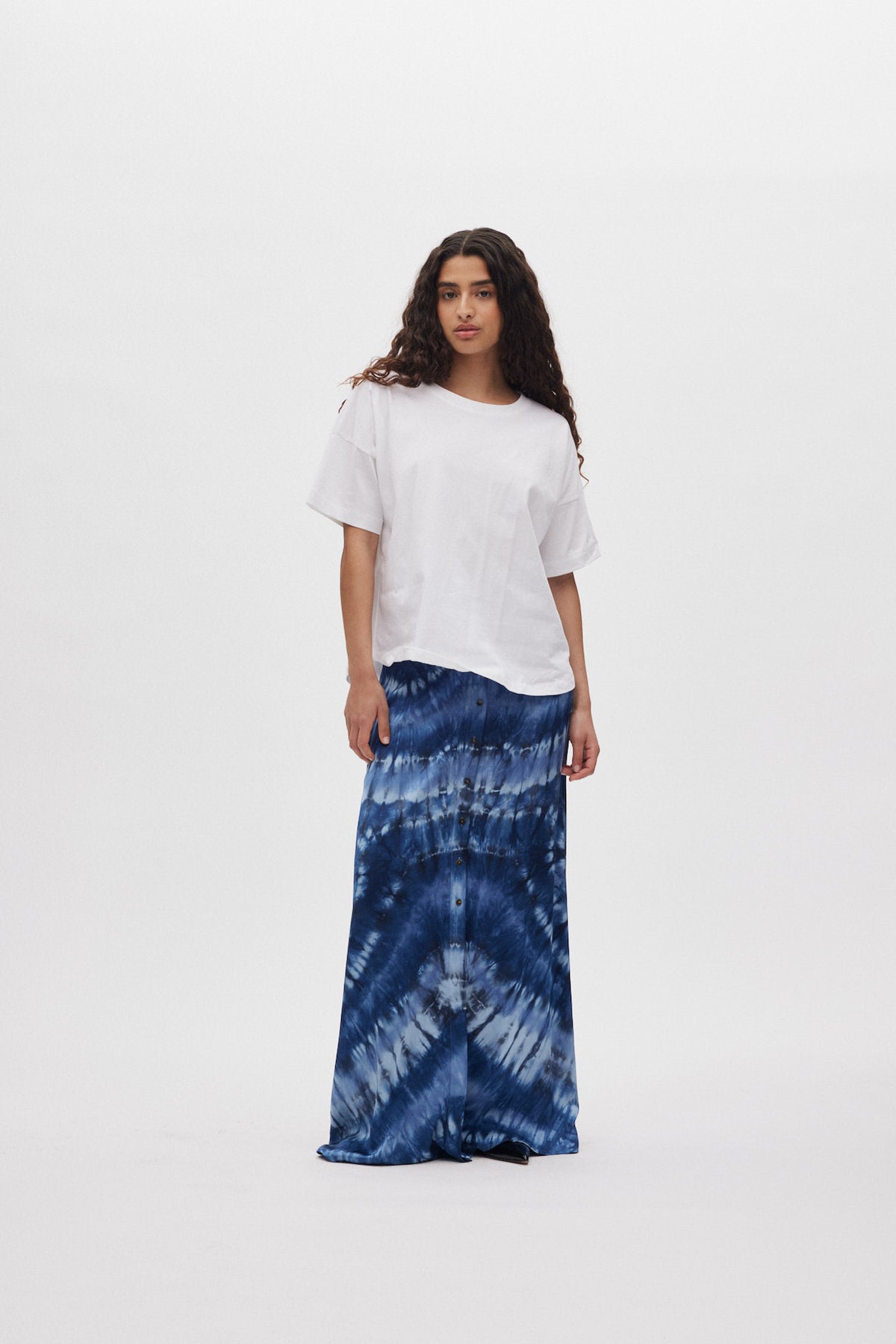 Henriette - Lava print button skirt I Blue combo Blue combo XS 1 - Rabens Saloner - DK