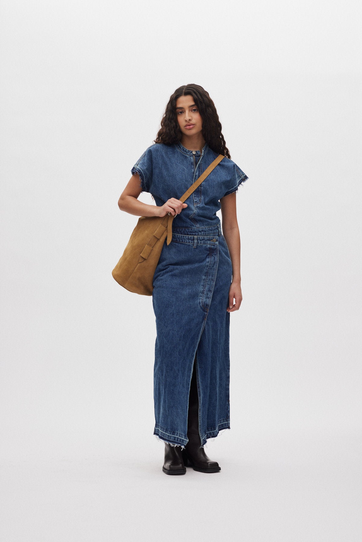 Nency - Denim dress I Dark indigo 1 - Rabens Saloner - DK