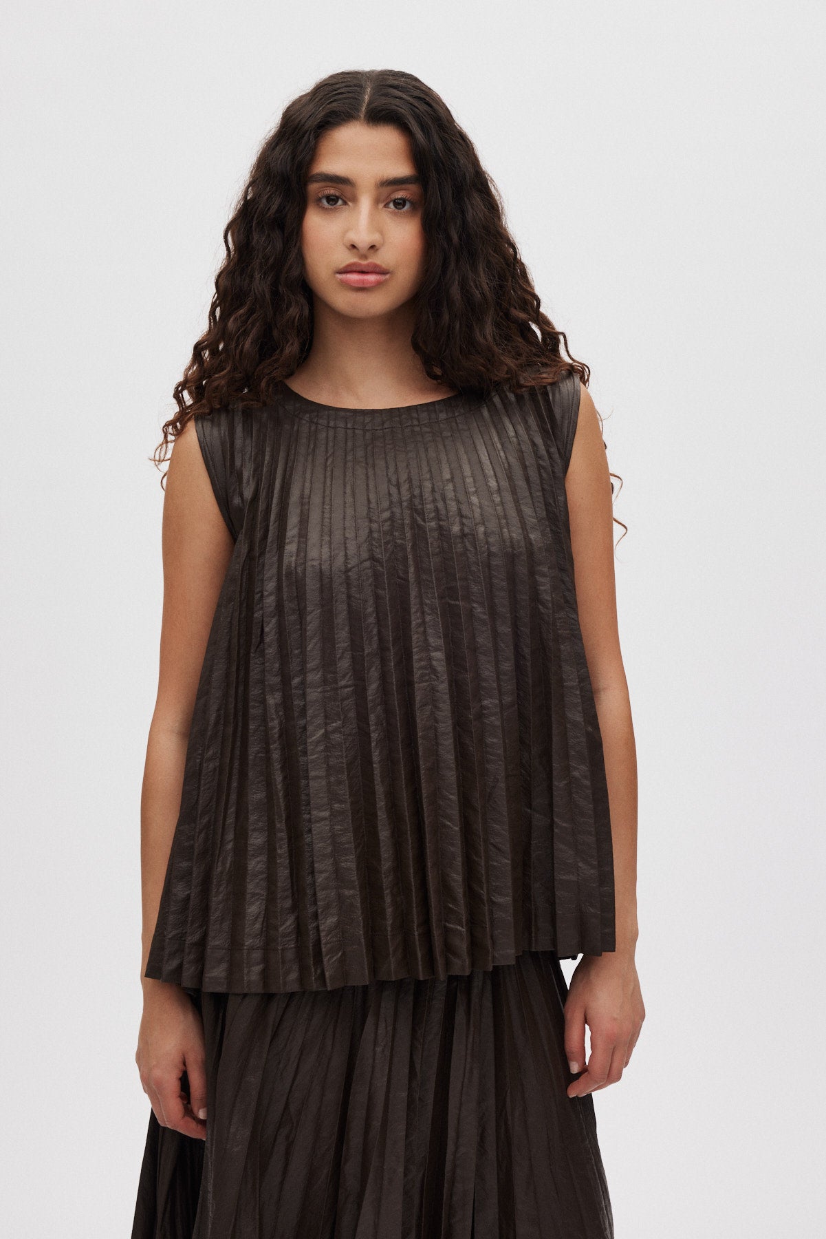 Sinem - Pleats top I French toast 1 - Rabens Saloner - DK