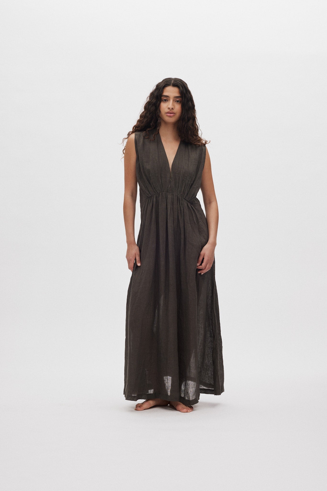 Kimber - Crinkled dress I Faded black 5 - Rabens Saloner - DK