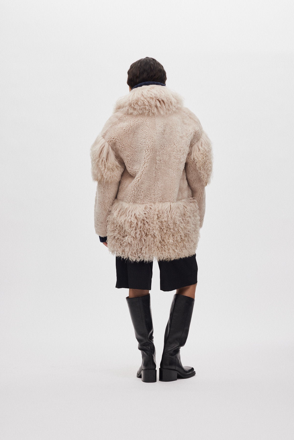 Stacia - Duo shearling jacket I Chalk 3 - Rabens Saloner - DK